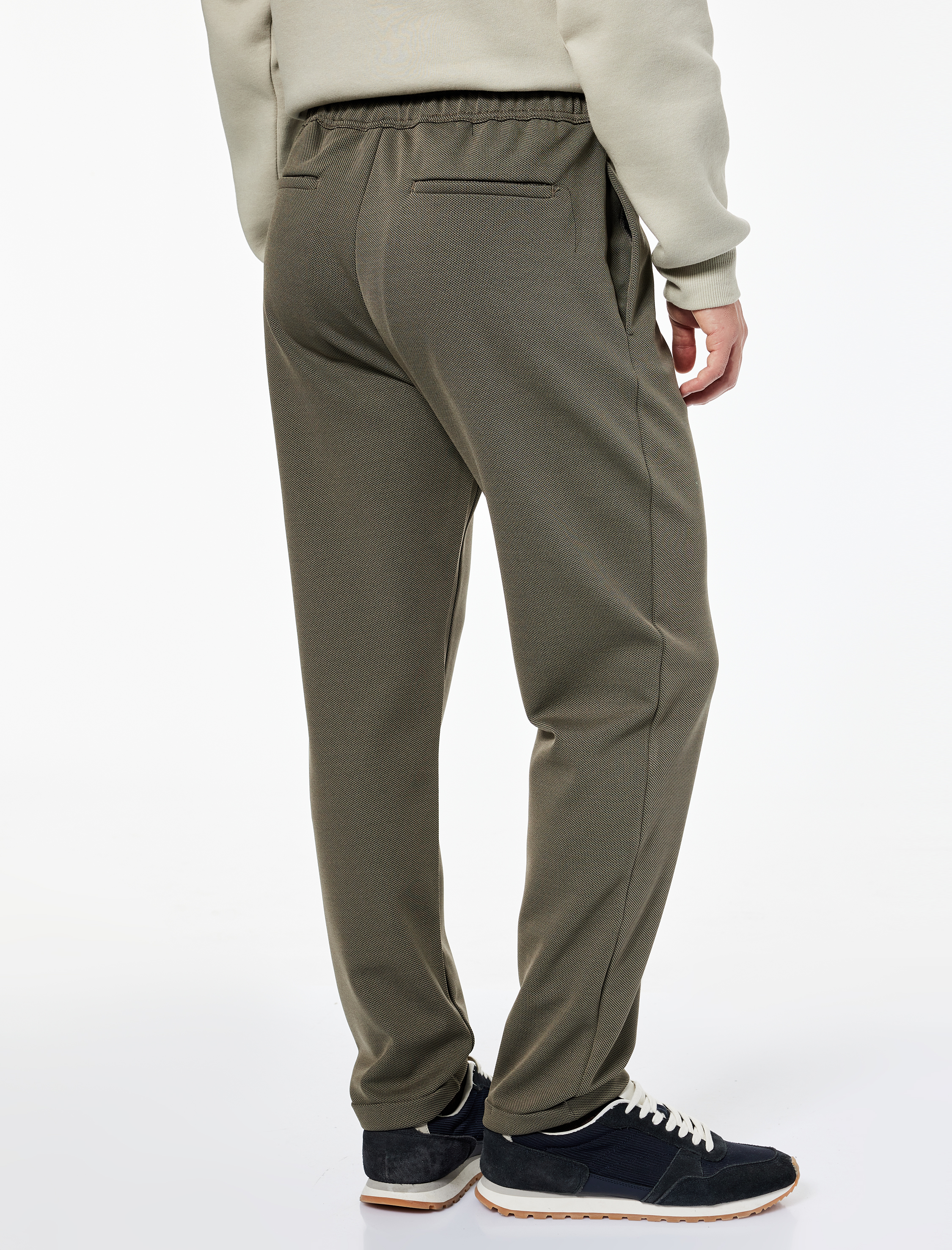   Straight Fit Pike Kumaş Cep Detaylı Rahat Kesim Beli Bağcıklı Pantolon