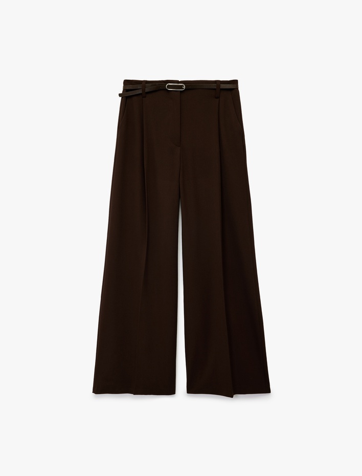  Koton X Sima Tarkan - Cepli Geniş Paça Kemerli Palazzo Pantolon