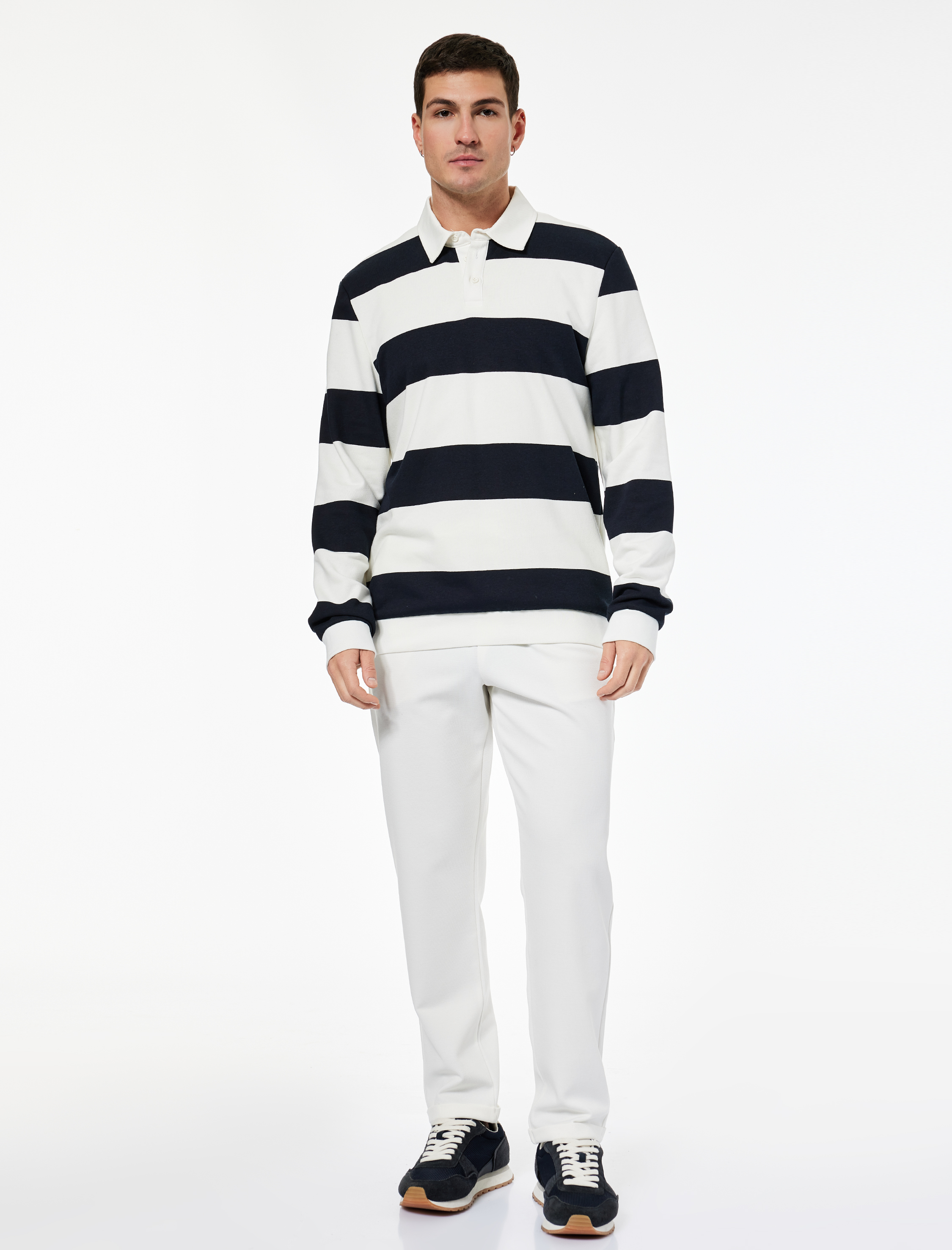   Straight Fit Pike Kumaş Cep Detaylı Rahat Kesim Beli Bağcıklı Pantolon