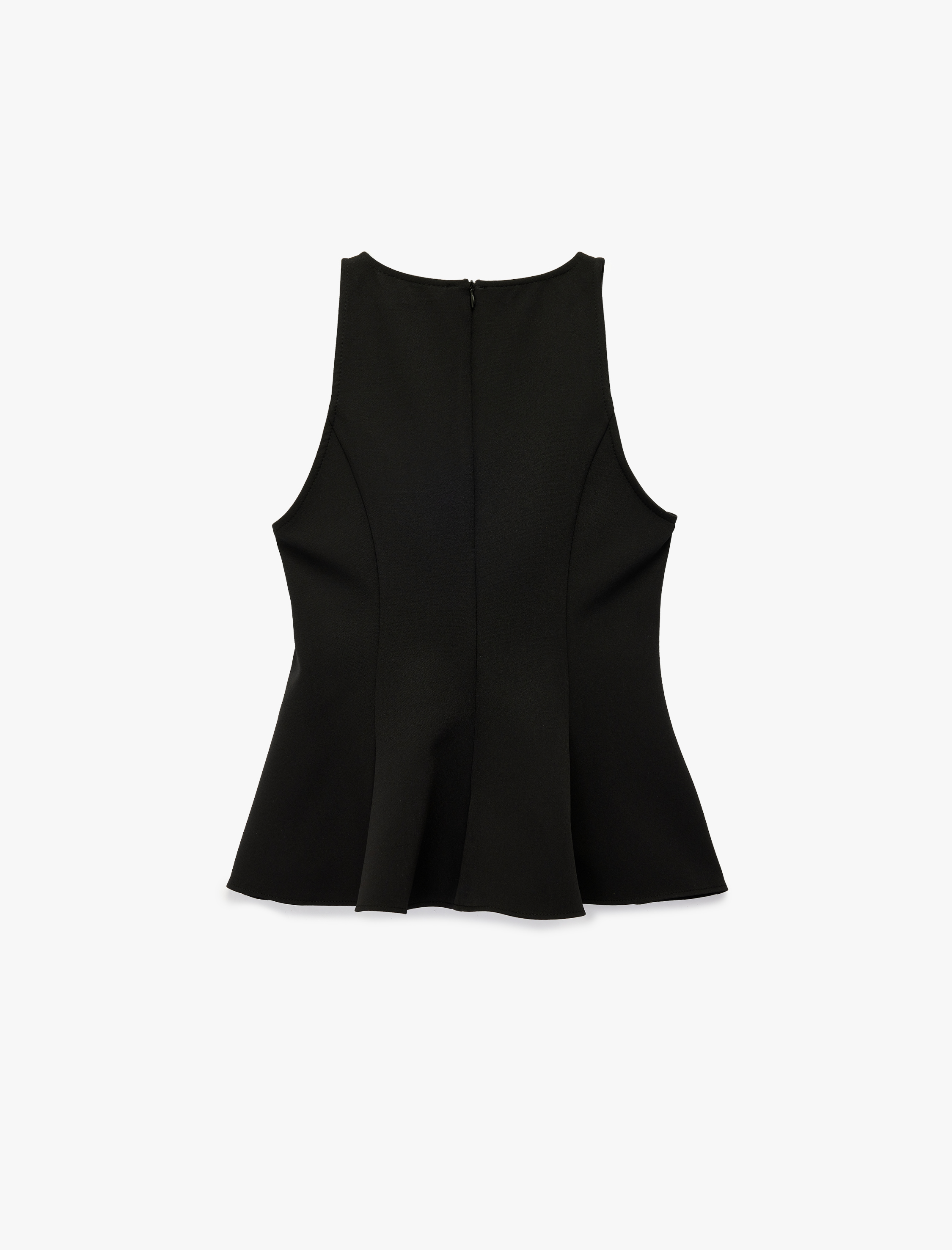   Slim Fit Kolsuz Bisiklet Yaka Peplum Bluz