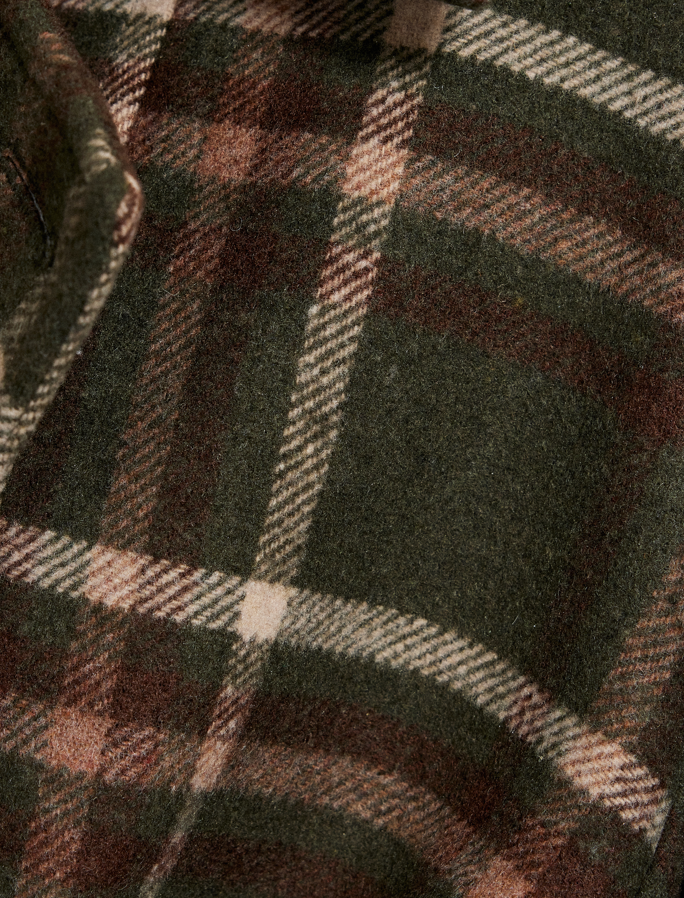   Koton X Sima Tarkan - Uzun Kollu Cepli Kruvaze Kemerli Ekose Kaşe Kaban