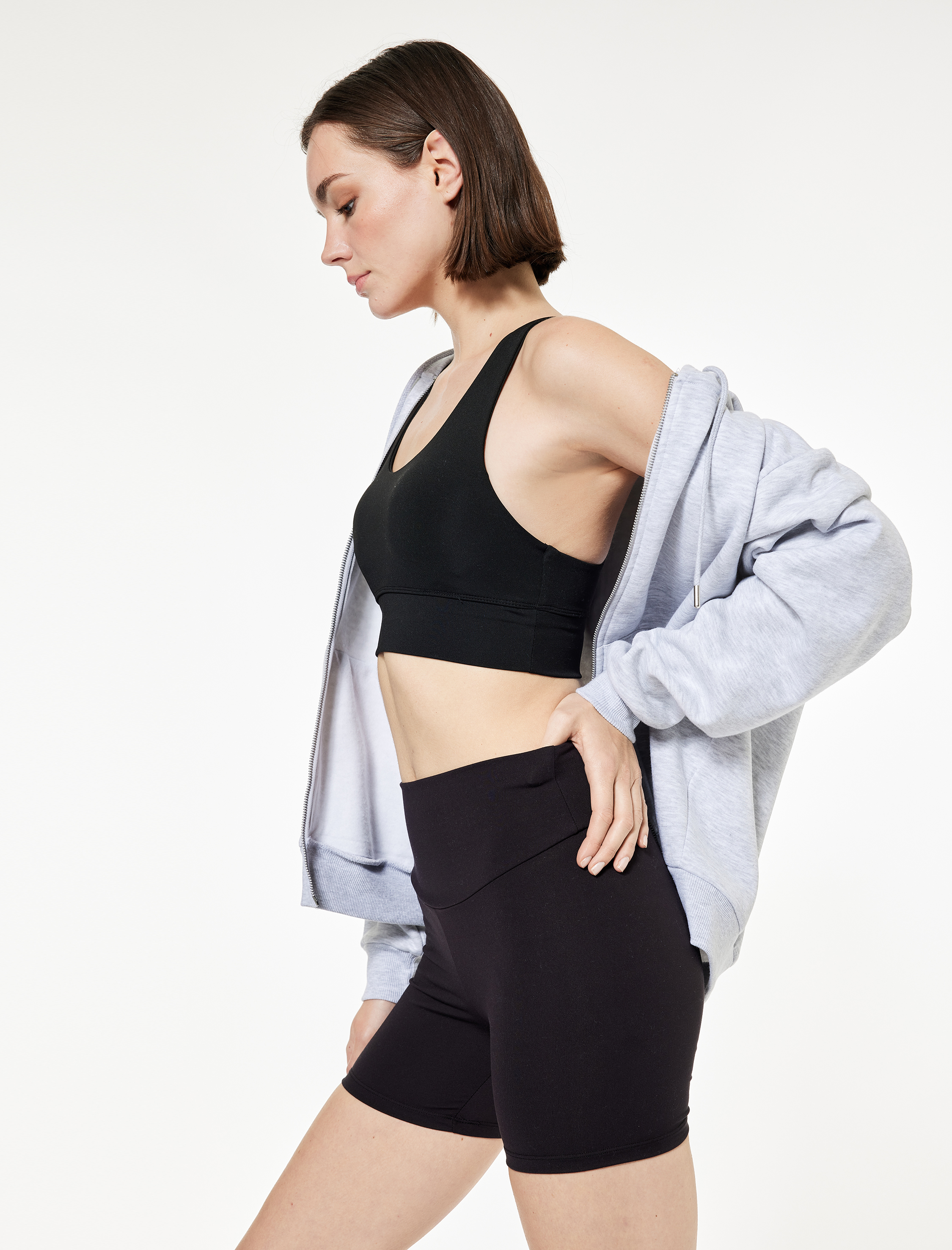   Yüksek Bel Slim Fit Biker Tayt