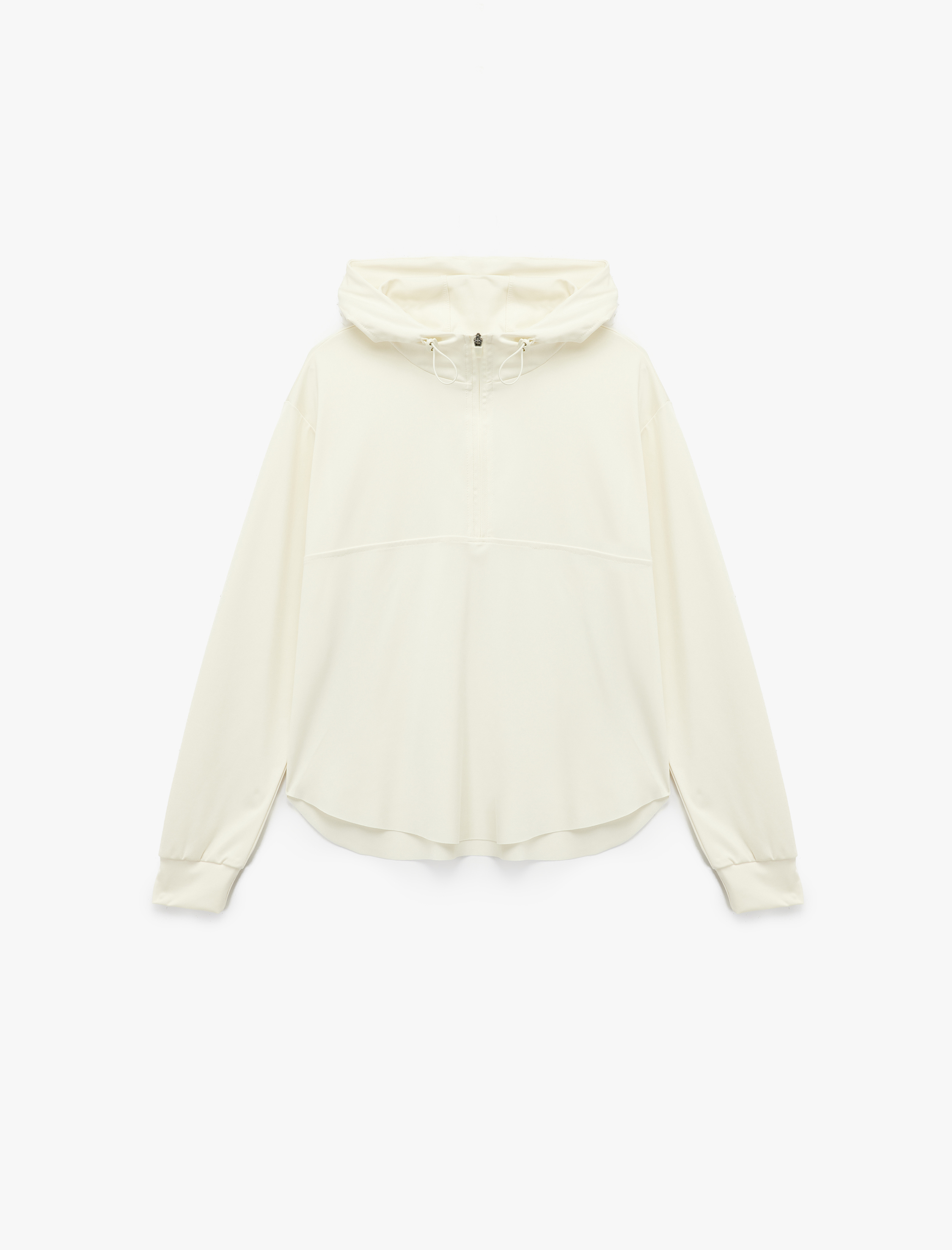   Yarım Fermuarlı Kapüşonlu Oversize Spor Sweatshirt