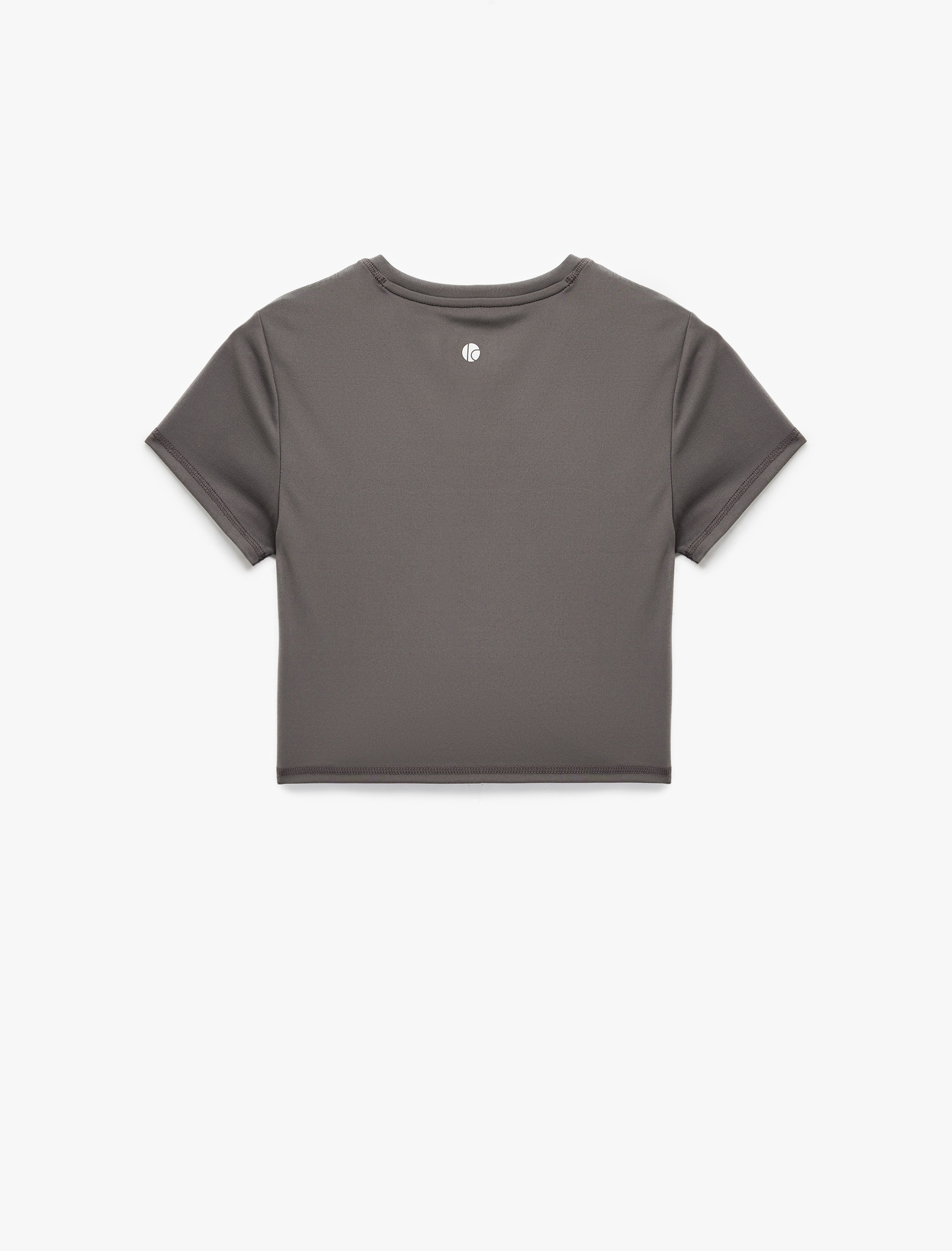   Slim Fit Kısa Kollu Bisiklet Yaka Crop Spor Tişört