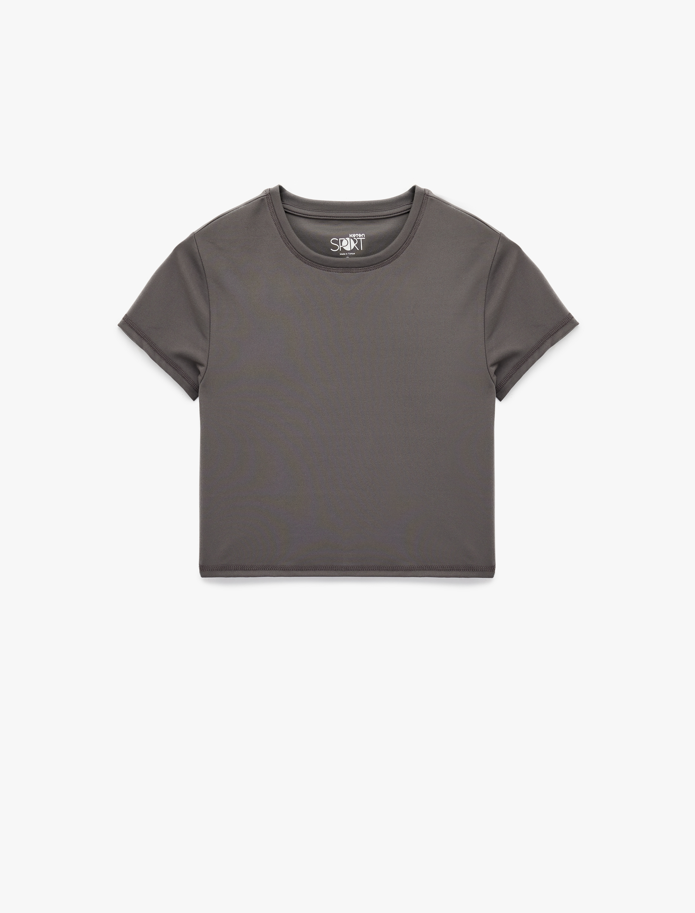   Slim Fit Kısa Kollu Bisiklet Yaka Crop Spor Tişört