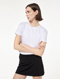 Rahat Kalıp Kısa Kollu Bisiklet Yaka Spor Tişört