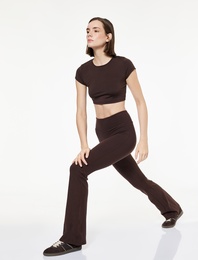 Yüksek Bel İspanyol Paça Dikiş Detaylı Spor Tayt