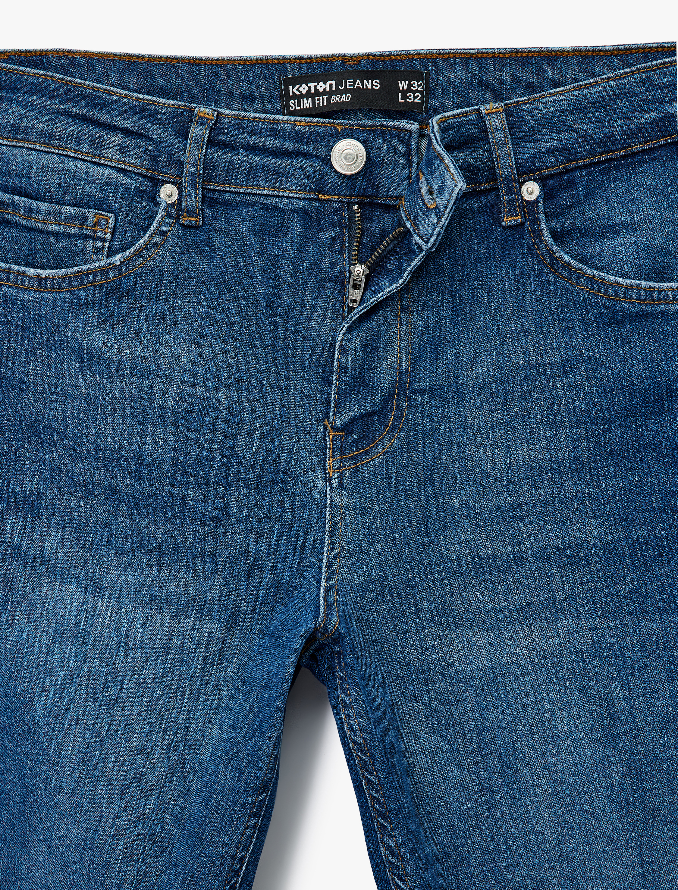   Pamuklu Normal Bel Slim Fit Jean Pantolon - Brad Jean