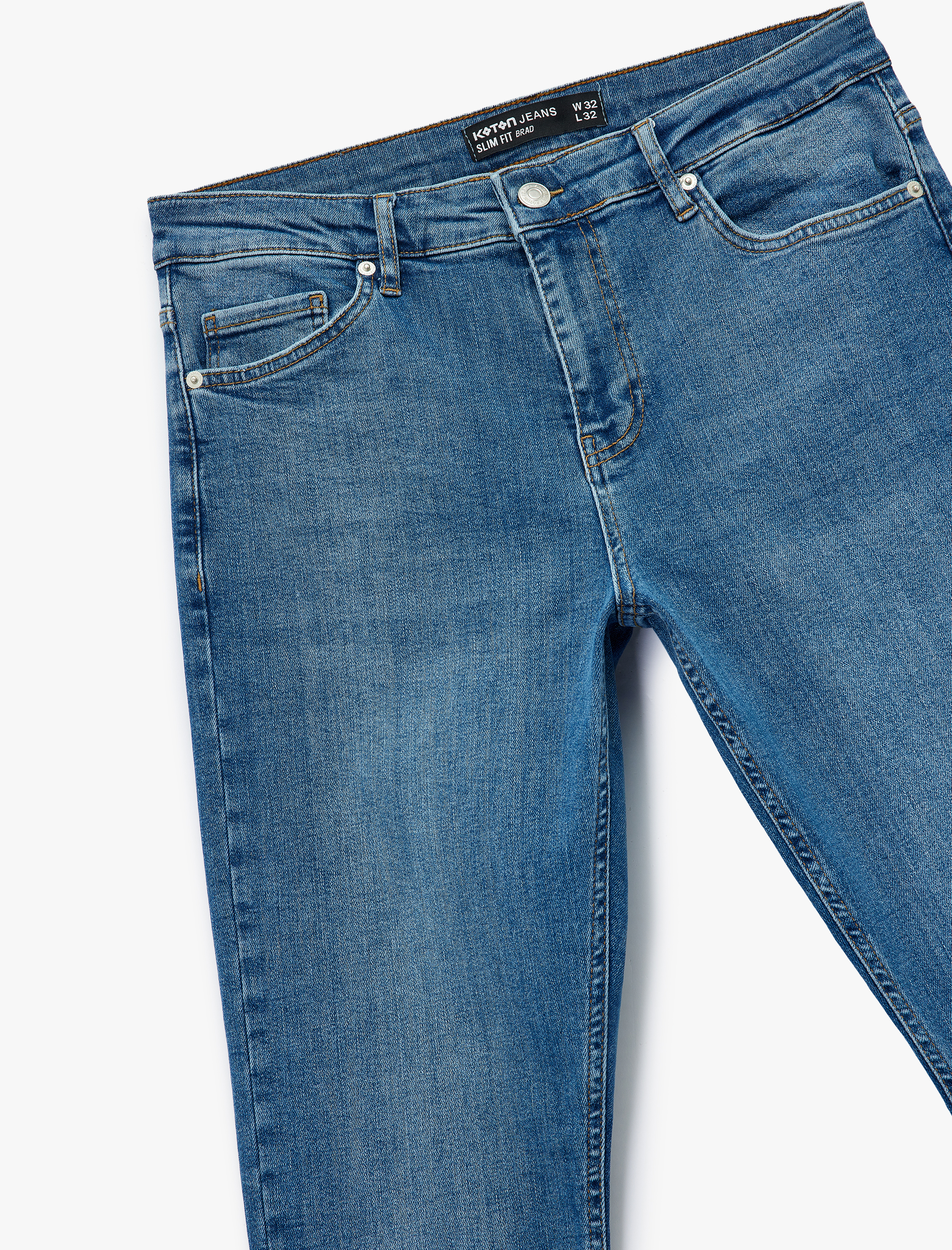   Pamuklu Normal Bel Slim Fit Jean Pantolon - Brad Jean
