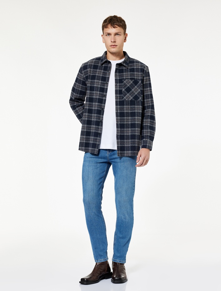  Pamuklu Normal Bel Slim Fit Jean Pantolon - Brad Jean