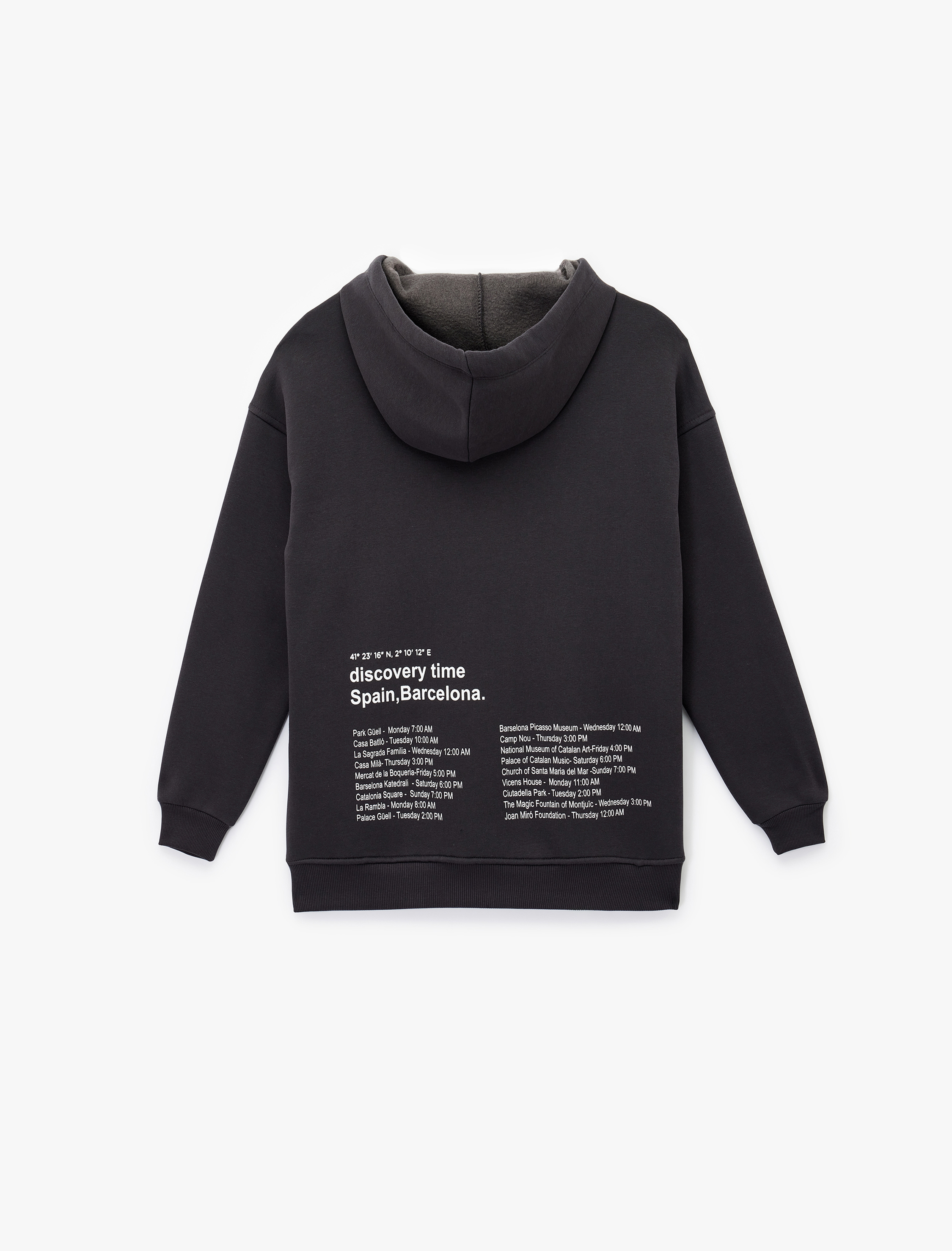   Uzun Kollu Kapüşonlu Arkası Baskılı Oversize Sweatshirt