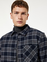 Regular Fit Uzun Kollu Cepli Klasik Yaka Oduncu Gömleği