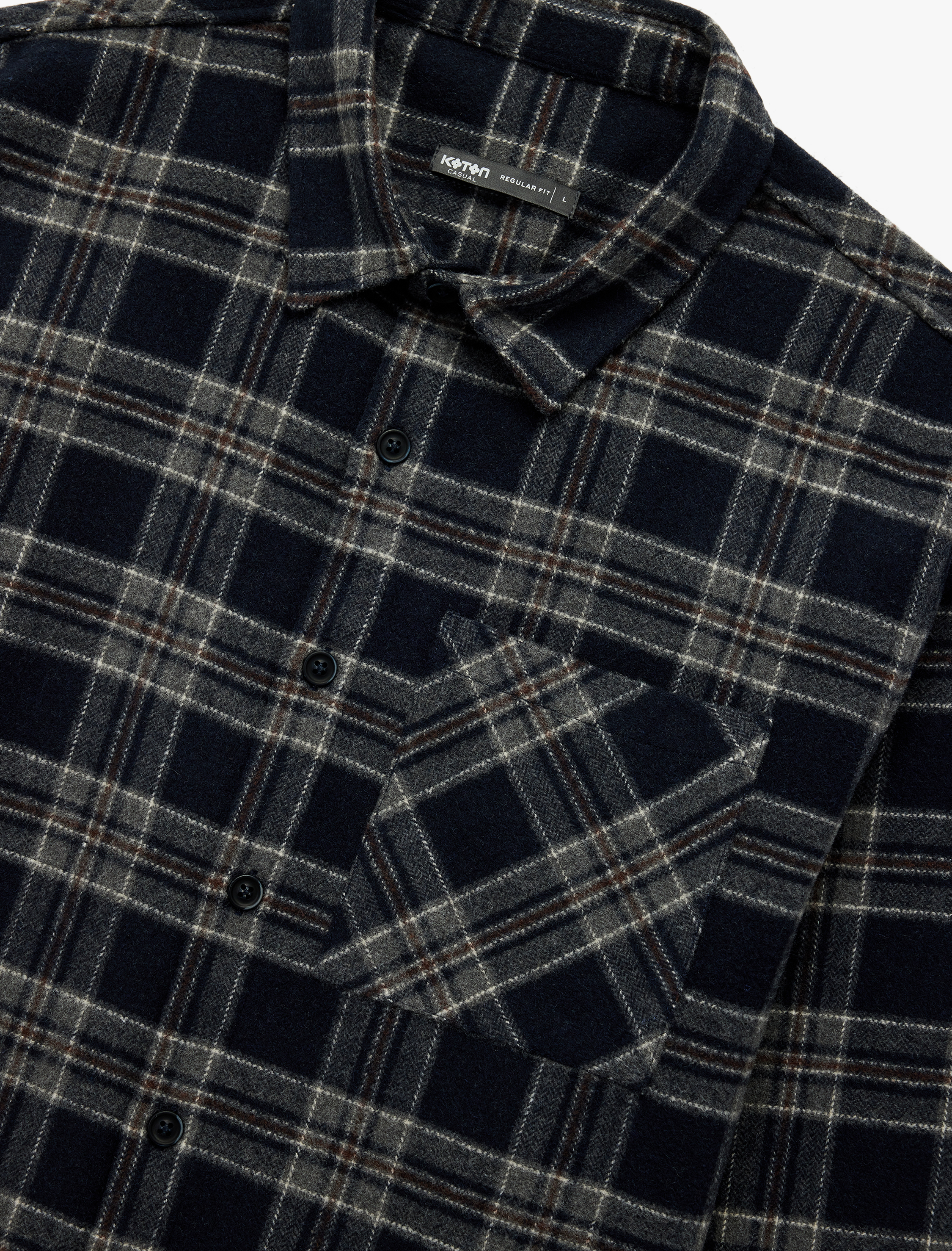   Regular Fit Uzun Kollu Cepli Klasik Yaka Oduncu Gömleği