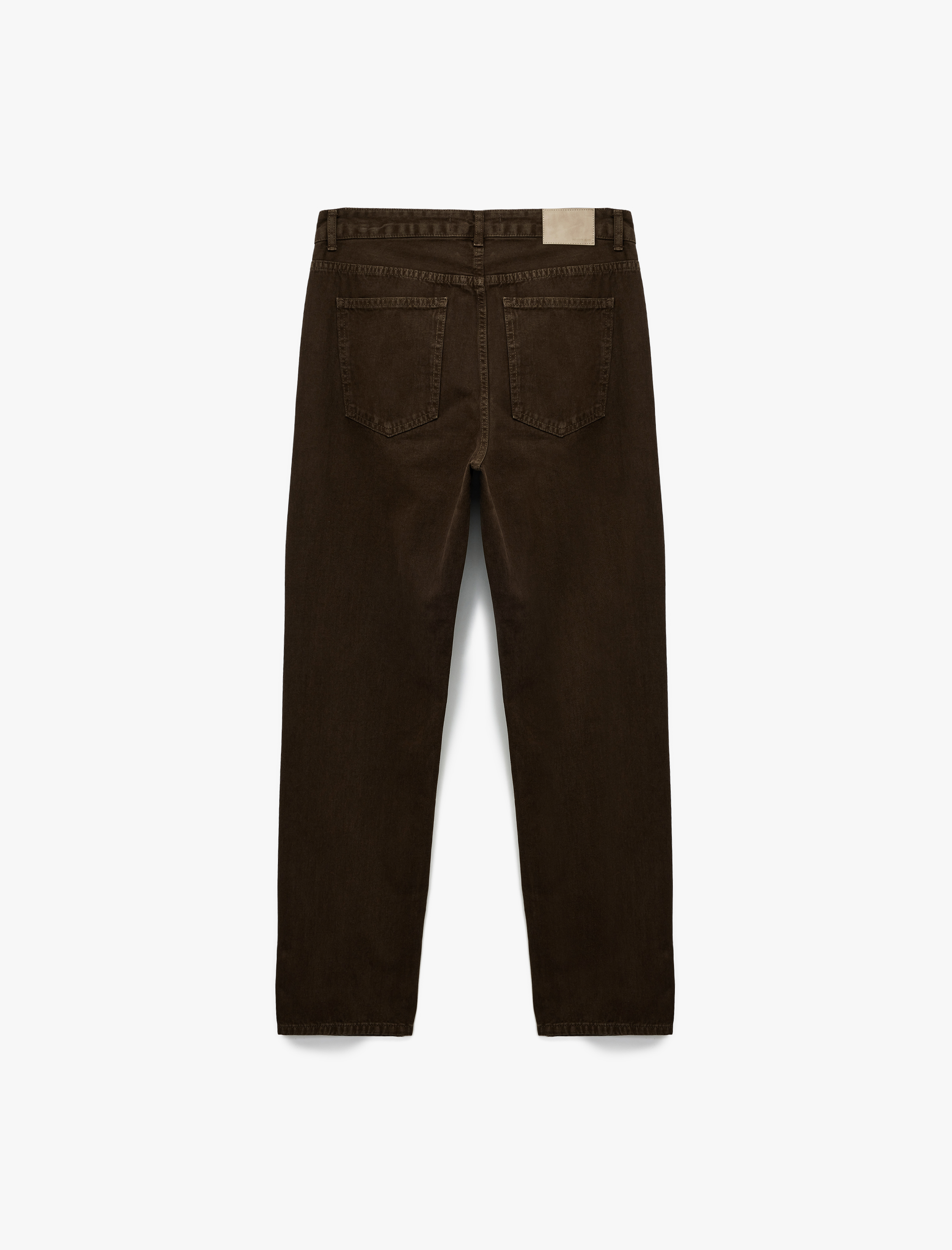   Normal Bel Pamuklu Vintage Straight Jean Pantolon