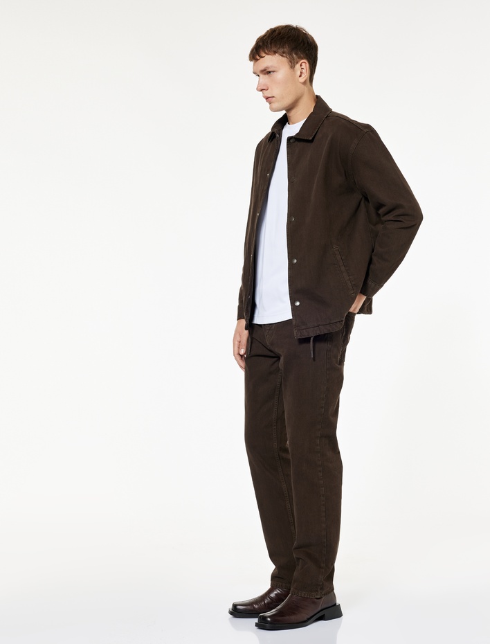  Normal Bel Pamuklu Vintage Straight Jean Pantolon