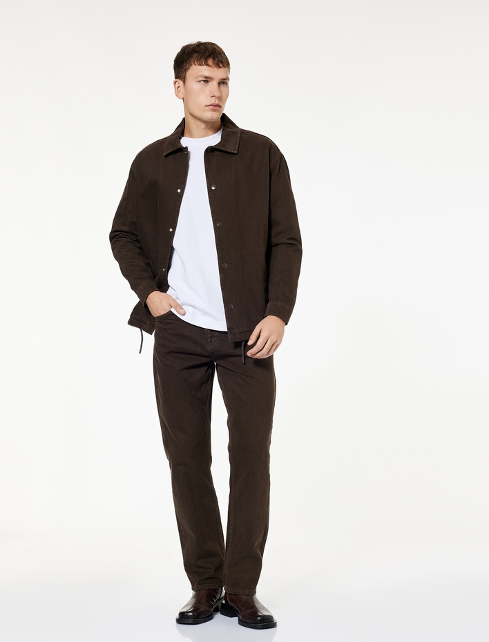  Normal Bel Pamuklu Vintage Straight Jean Pantolon