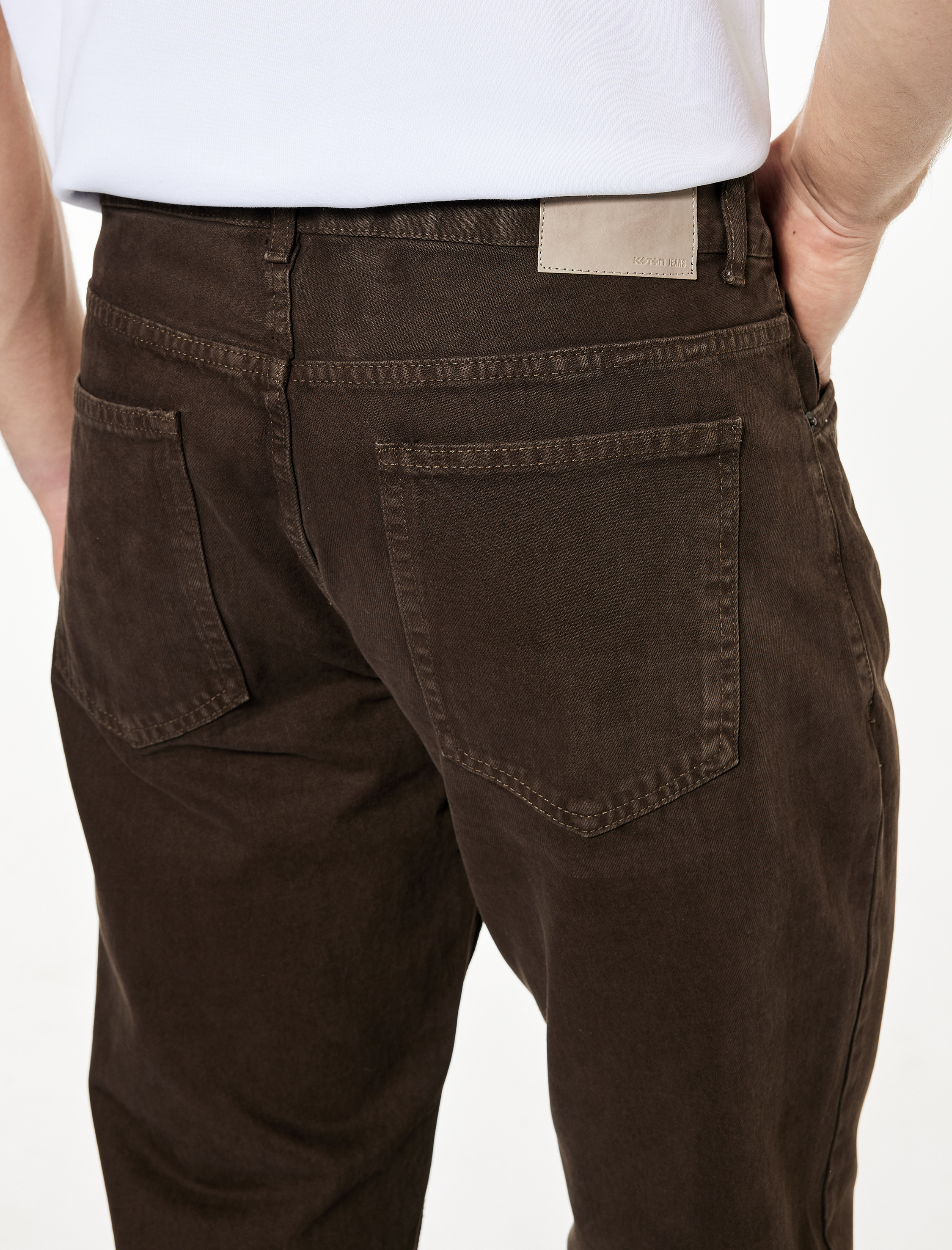   Normal Bel Pamuklu Vintage Straight Jean Pantolon