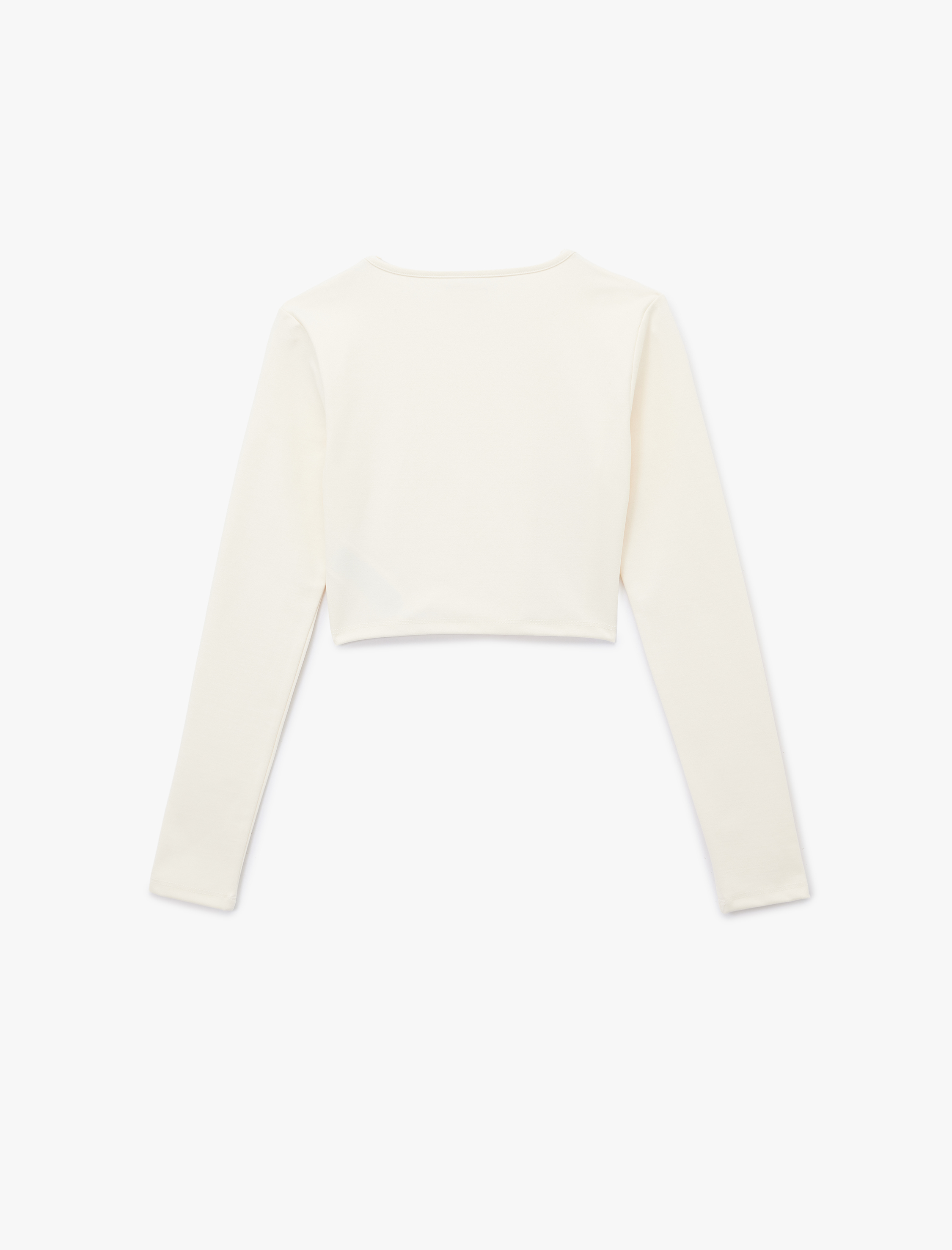   Bisiklet Yaka Uzun Kollu Crop Spor Tişört