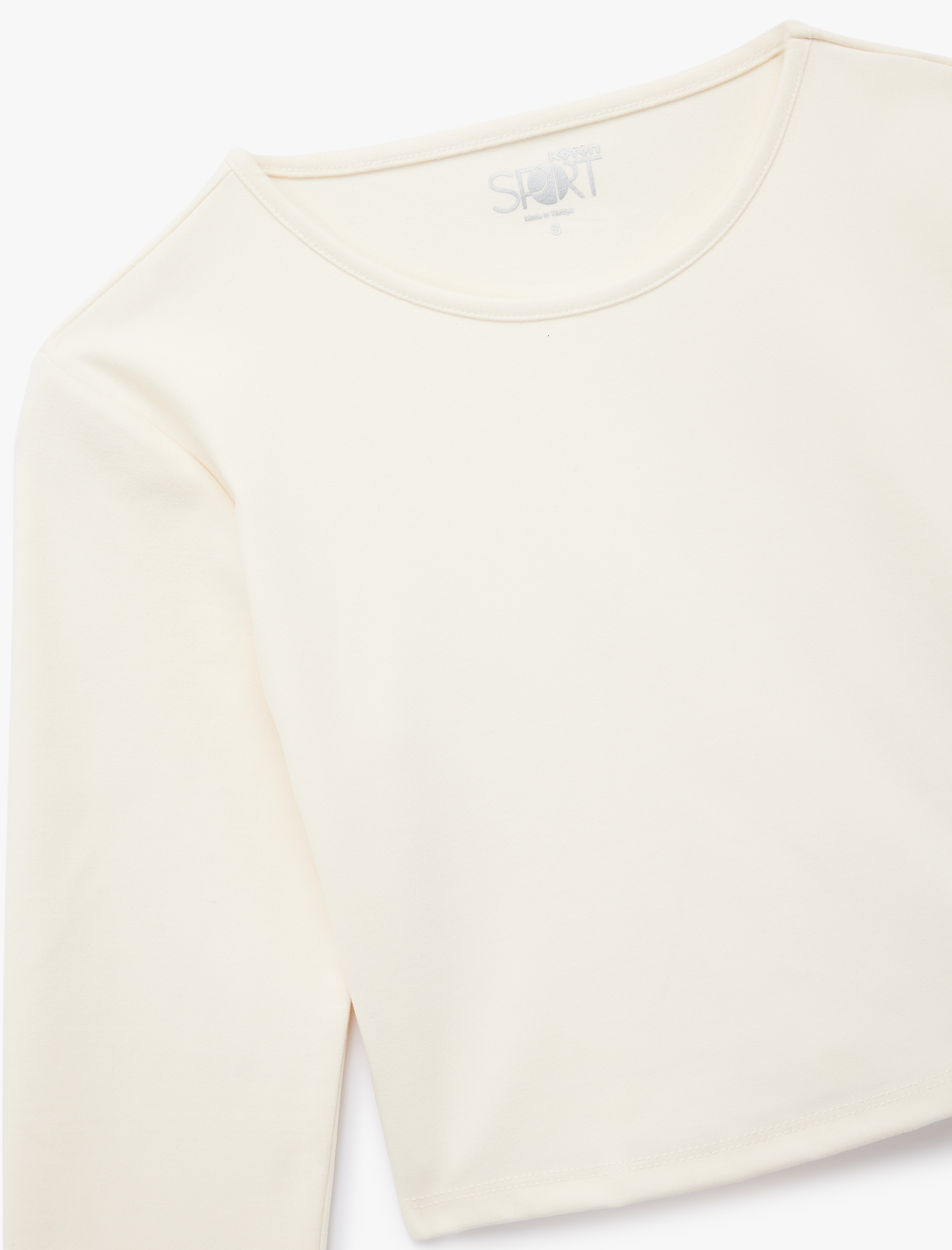   Bisiklet Yaka Uzun Kollu Crop Spor Tişört