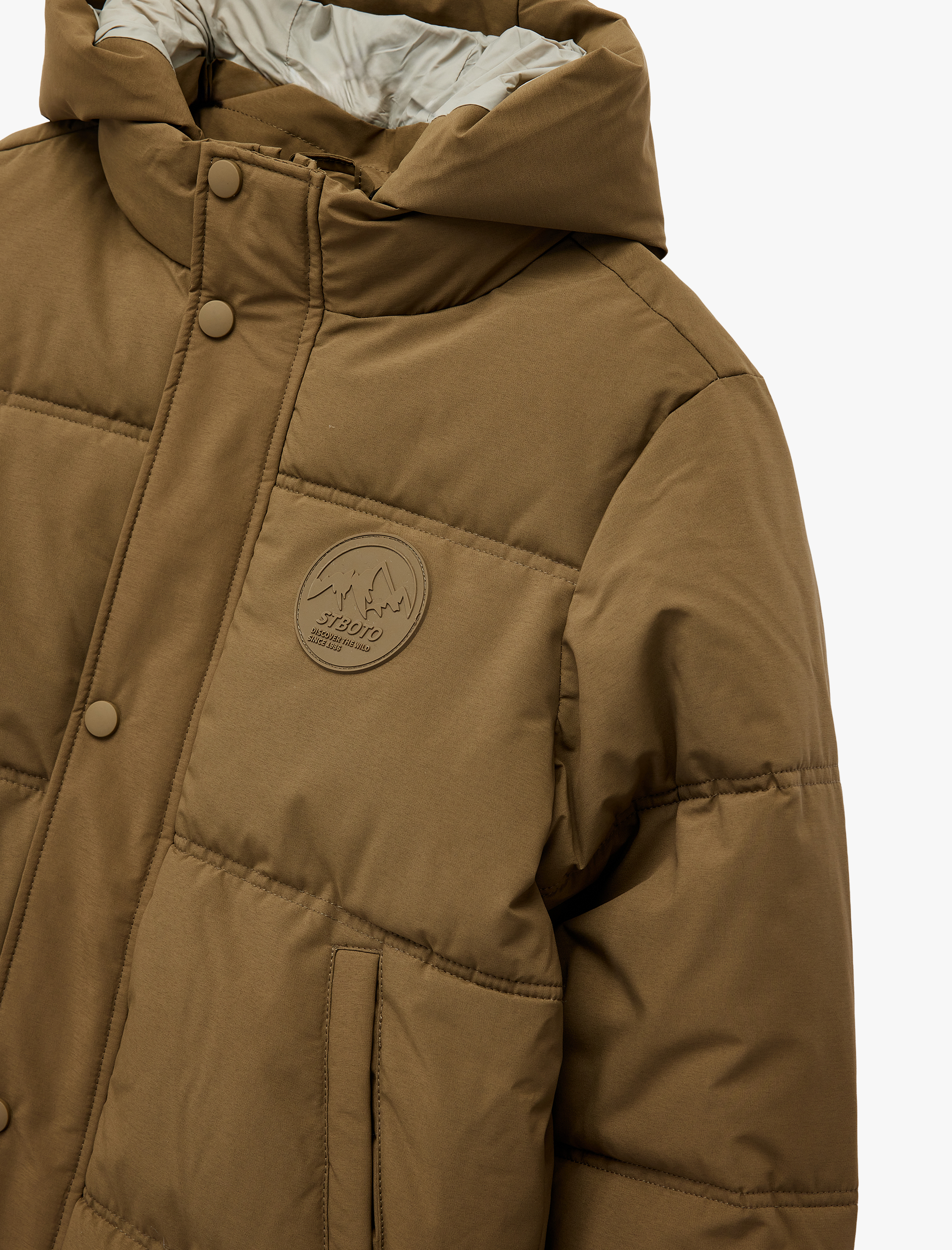  Erkek Çocuk Cep Detaylı Uzun Kollu Su İtici Kapşonlu Mont