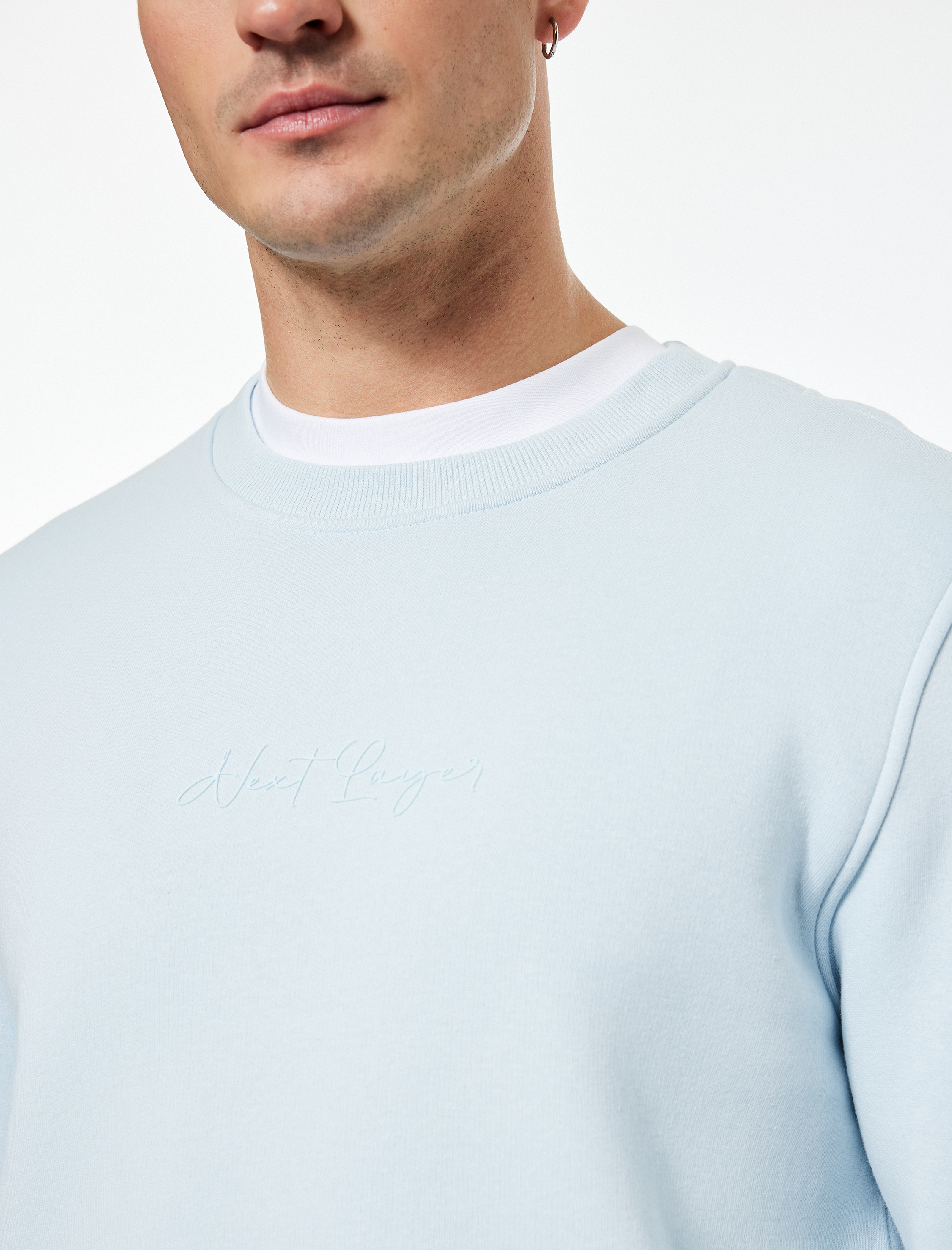   Regular Fit Pamuk Viskon Karışımlı Bisiklet Yaka Baskılı Sweatshirt