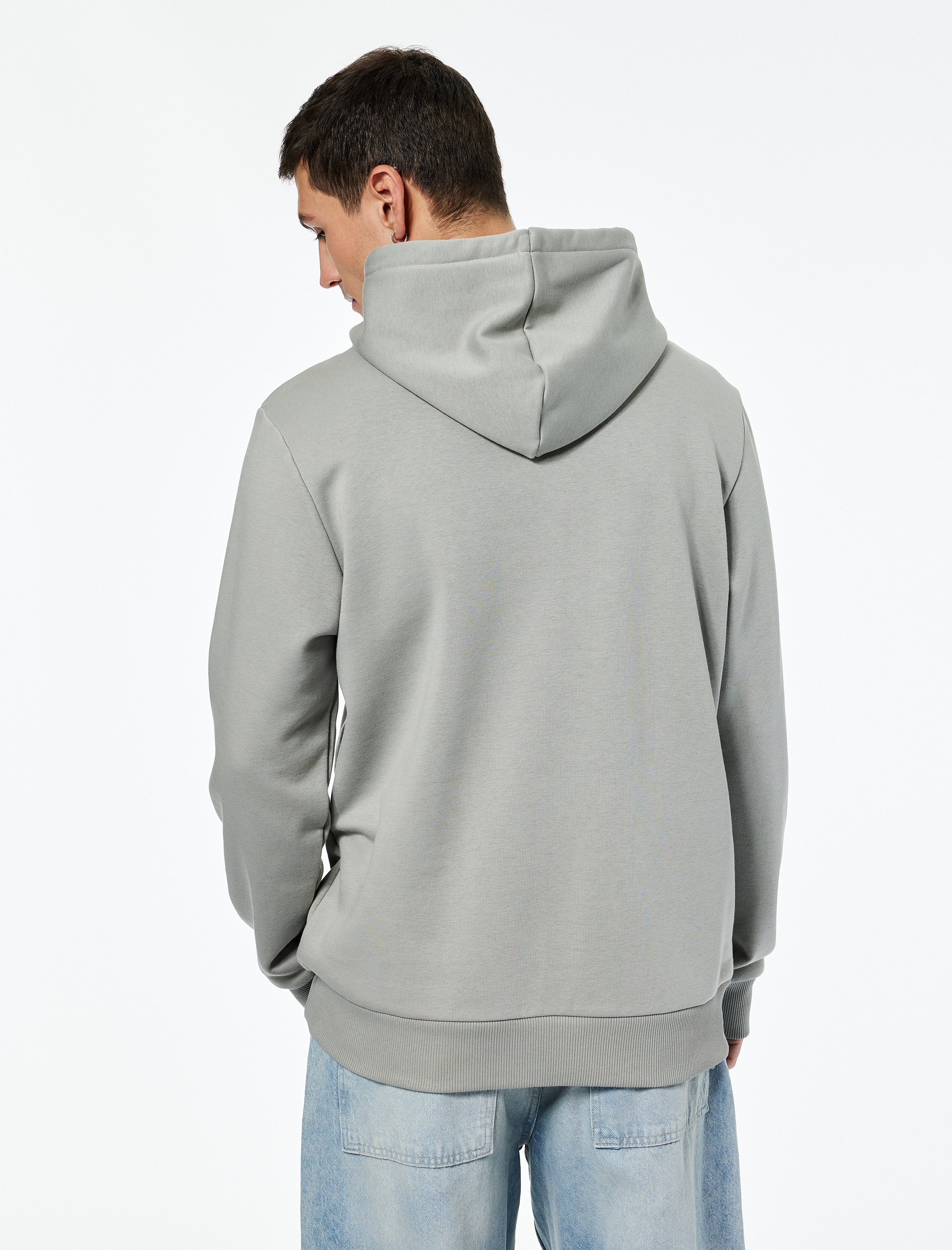   Regular Fit Uzun Kollu Baskılı Kapşonlu Sweatshirt