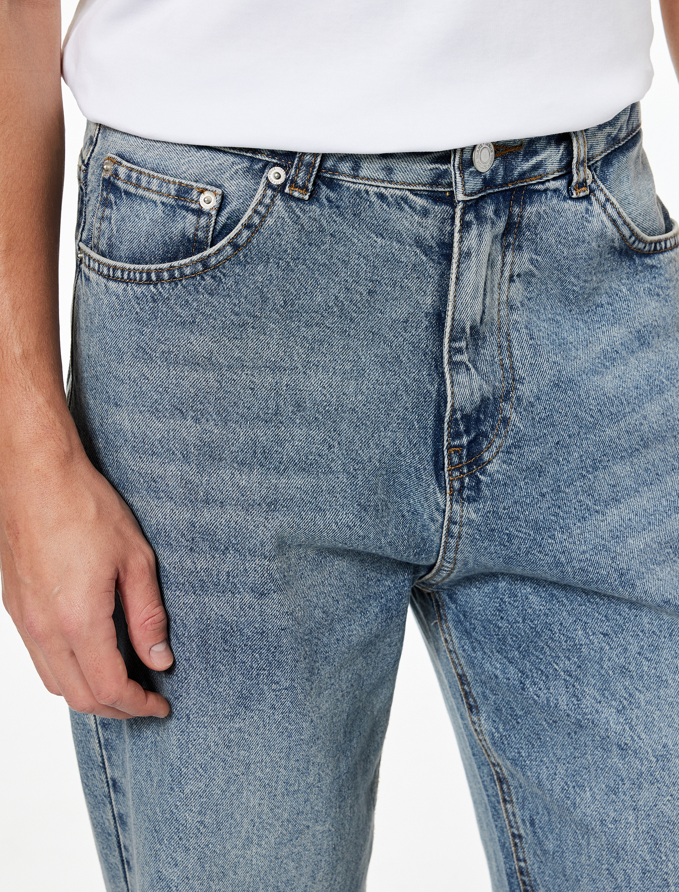   Normal Bel Pamuklu Bol Baggy Jean Pantolon