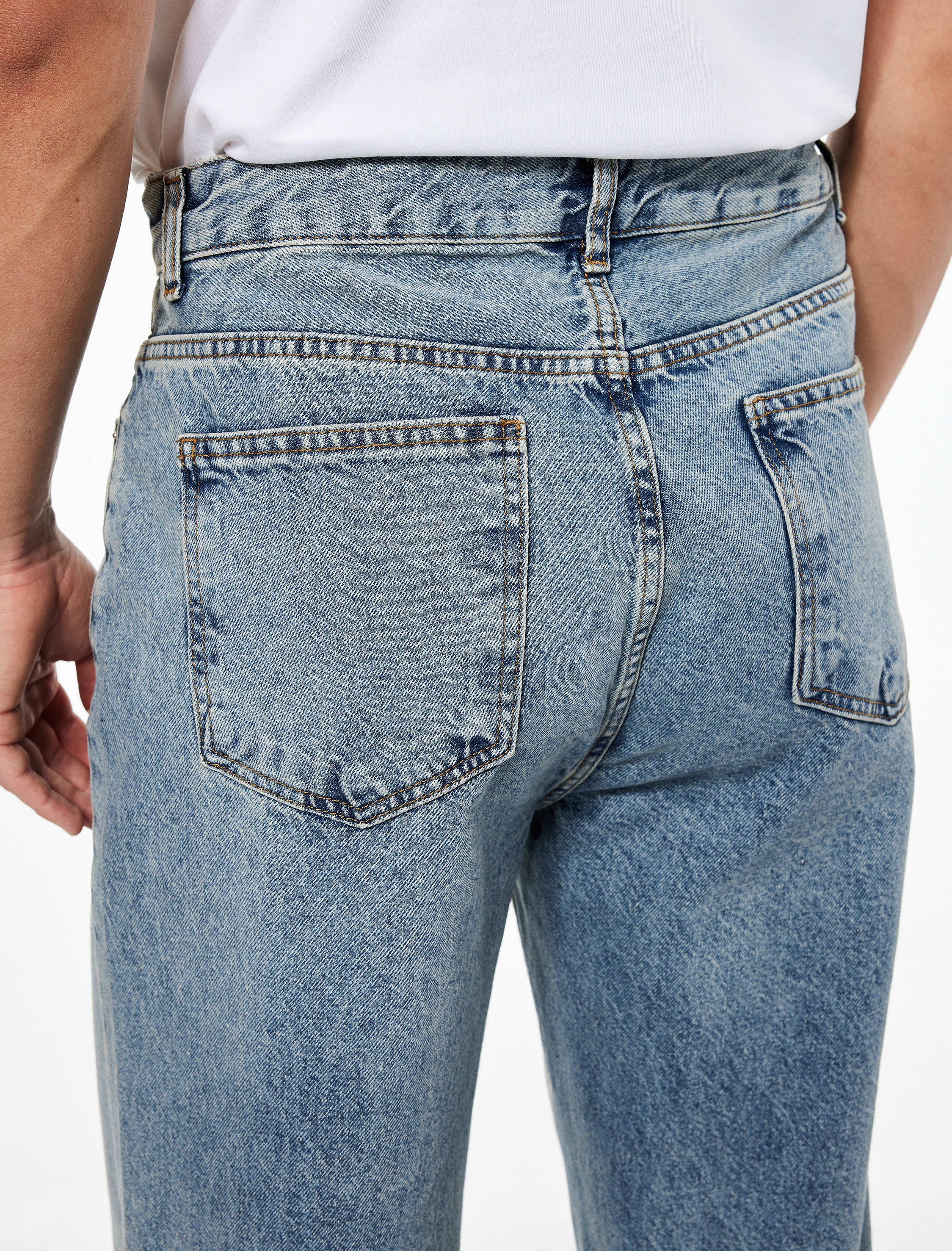   Normal Bel Pamuklu Bol Baggy Jean Pantolon