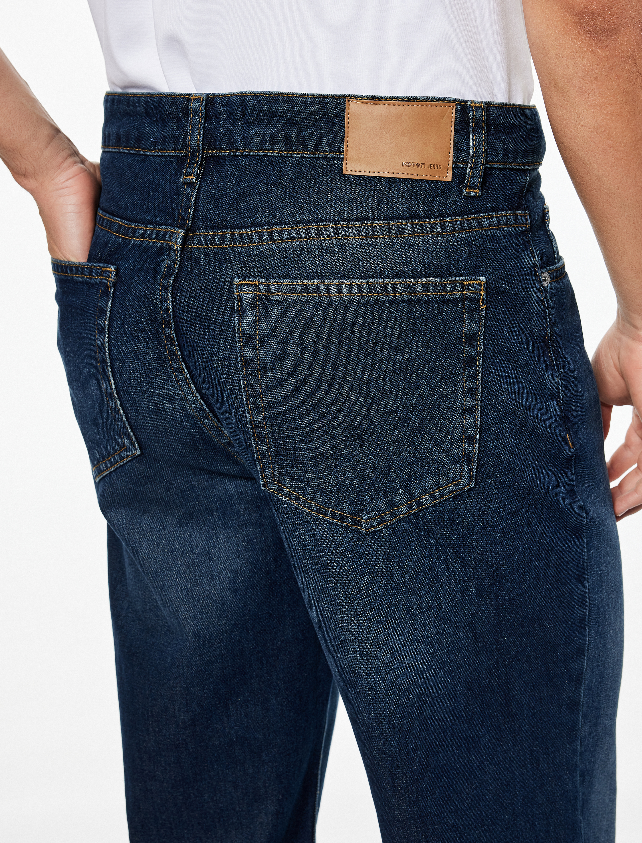   Normal Bel Pamuklu Bol Baggy Jean Pantolon