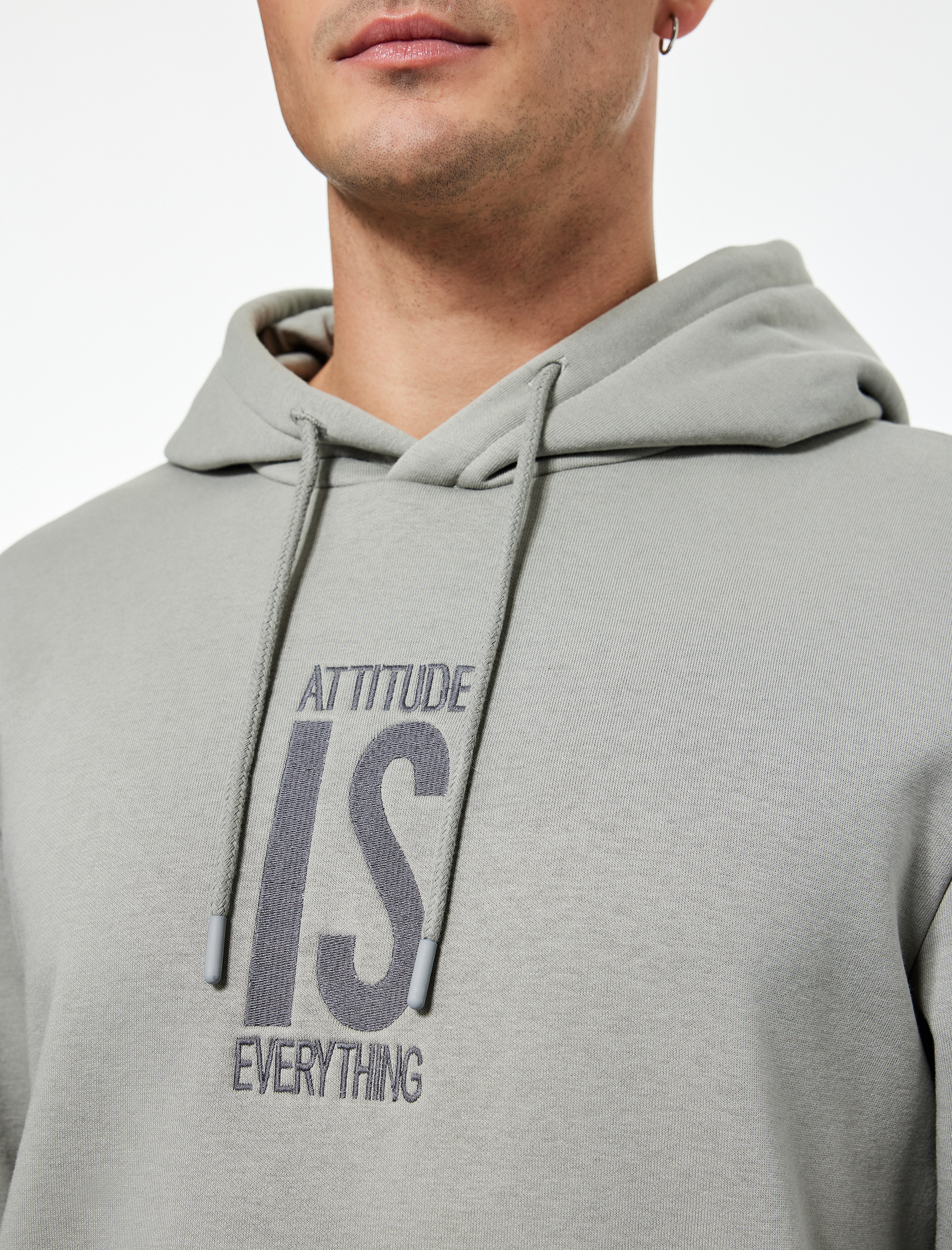   Regular Fit Uzun Kollu Baskılı Kapşonlu Sweatshirt