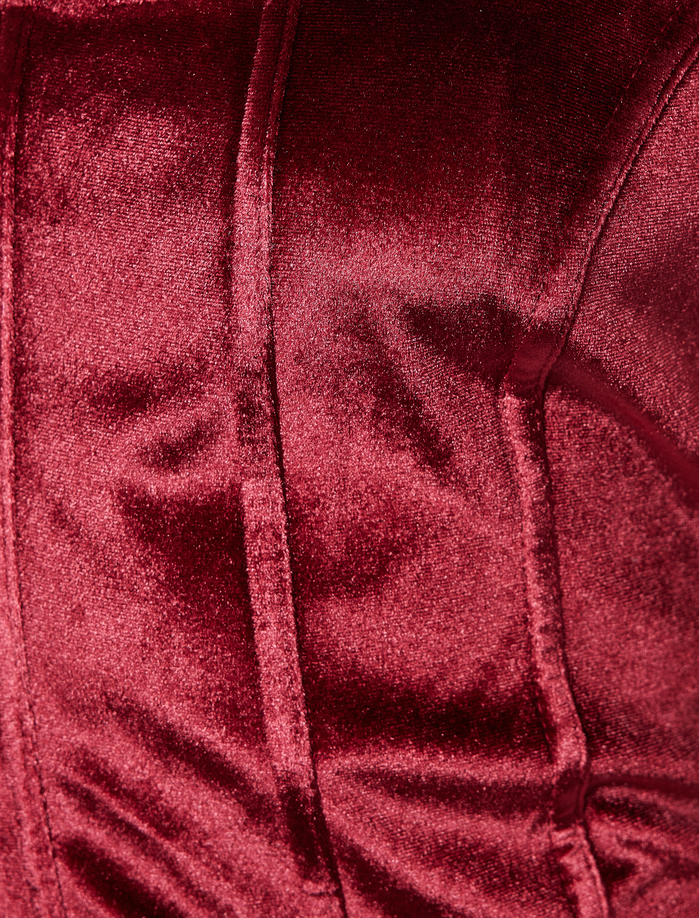   Kare Yaka Kolsuz Korse Detaylı Volanlı Mini Kadife Elbise