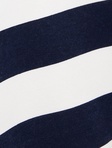Çaplı Uzunqol Ekipaj Boyunlu Zolaqlı Lentli Sweatshirt