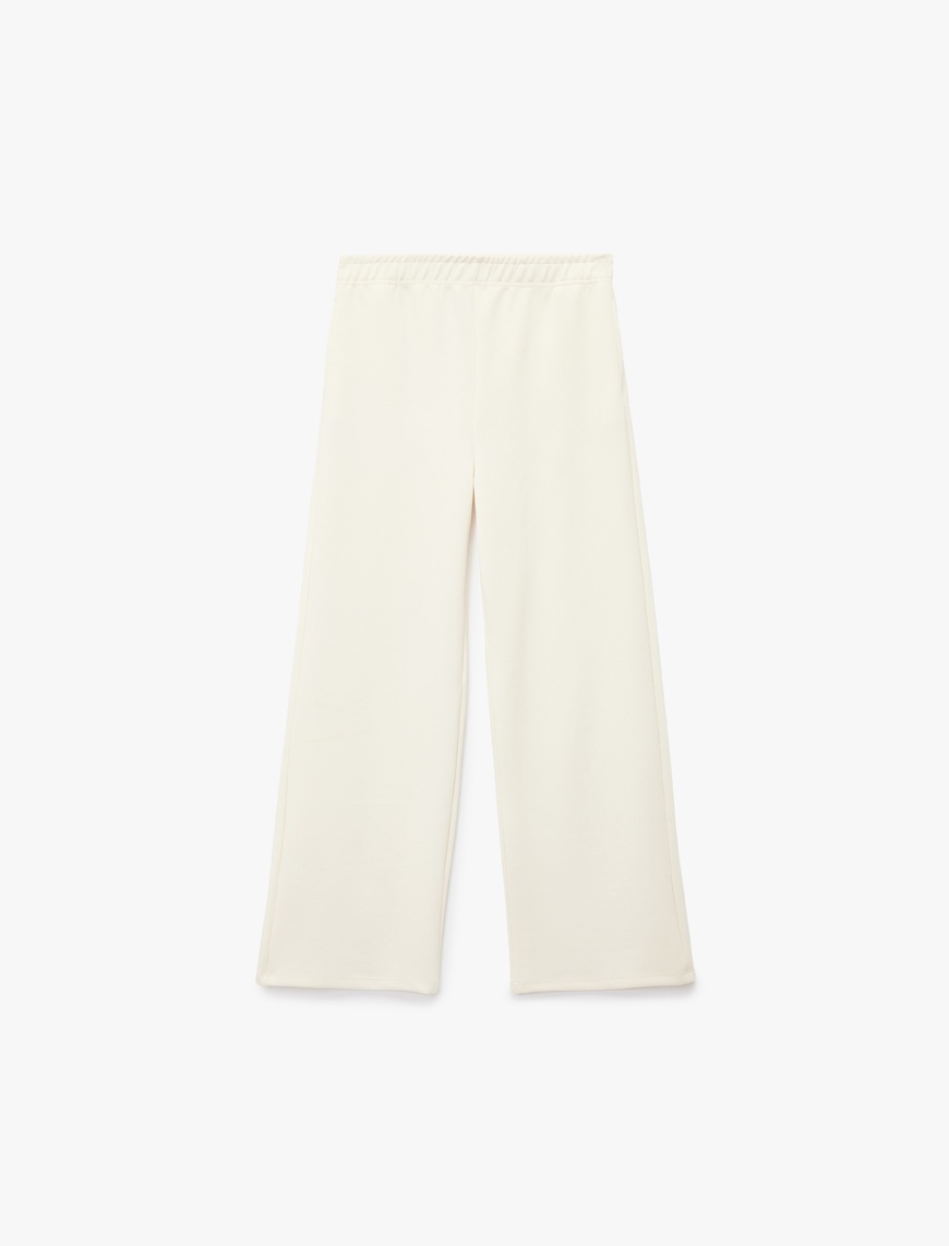 Koton Modal Karışımlı Beli Lastikli Basic Geniş Paça Pantolon