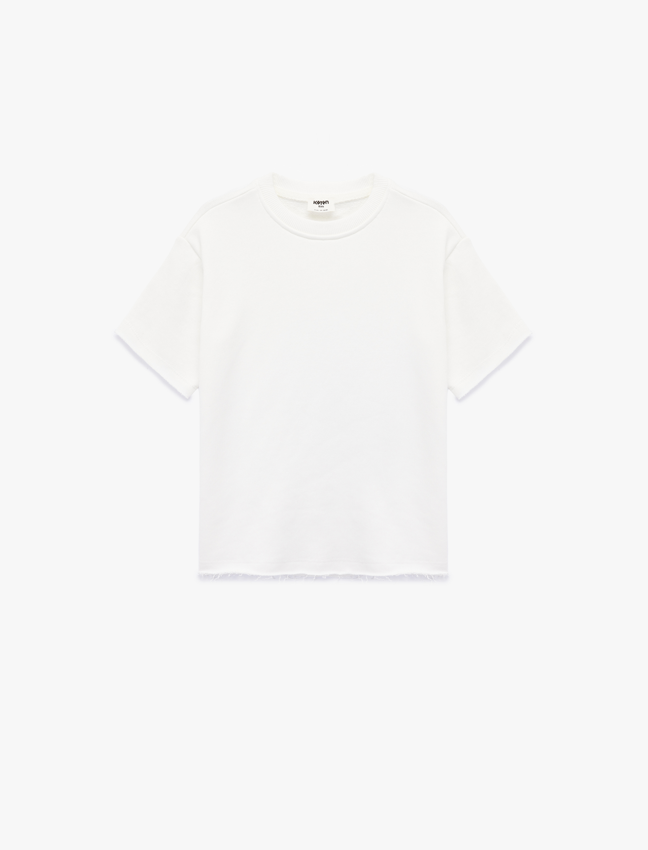  Erkek Çocuk Pamuklu Kısa Kollu Bisiklet Yaka Oversize Basic Tişört