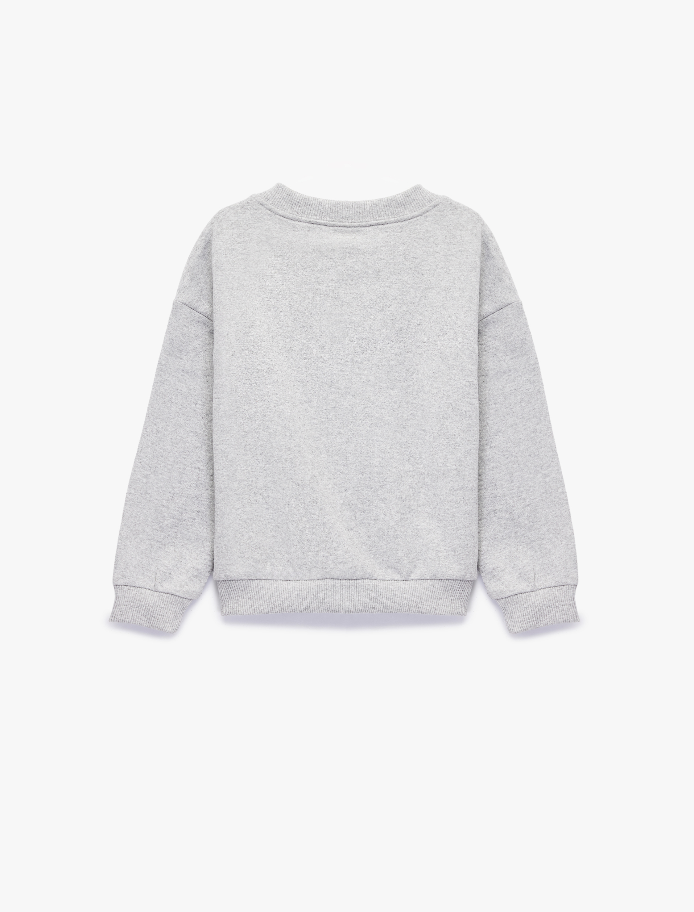  Erkek Bebek Canavar Baskılı Uzun Kollu Bisiklet Yaka Sweatshirt