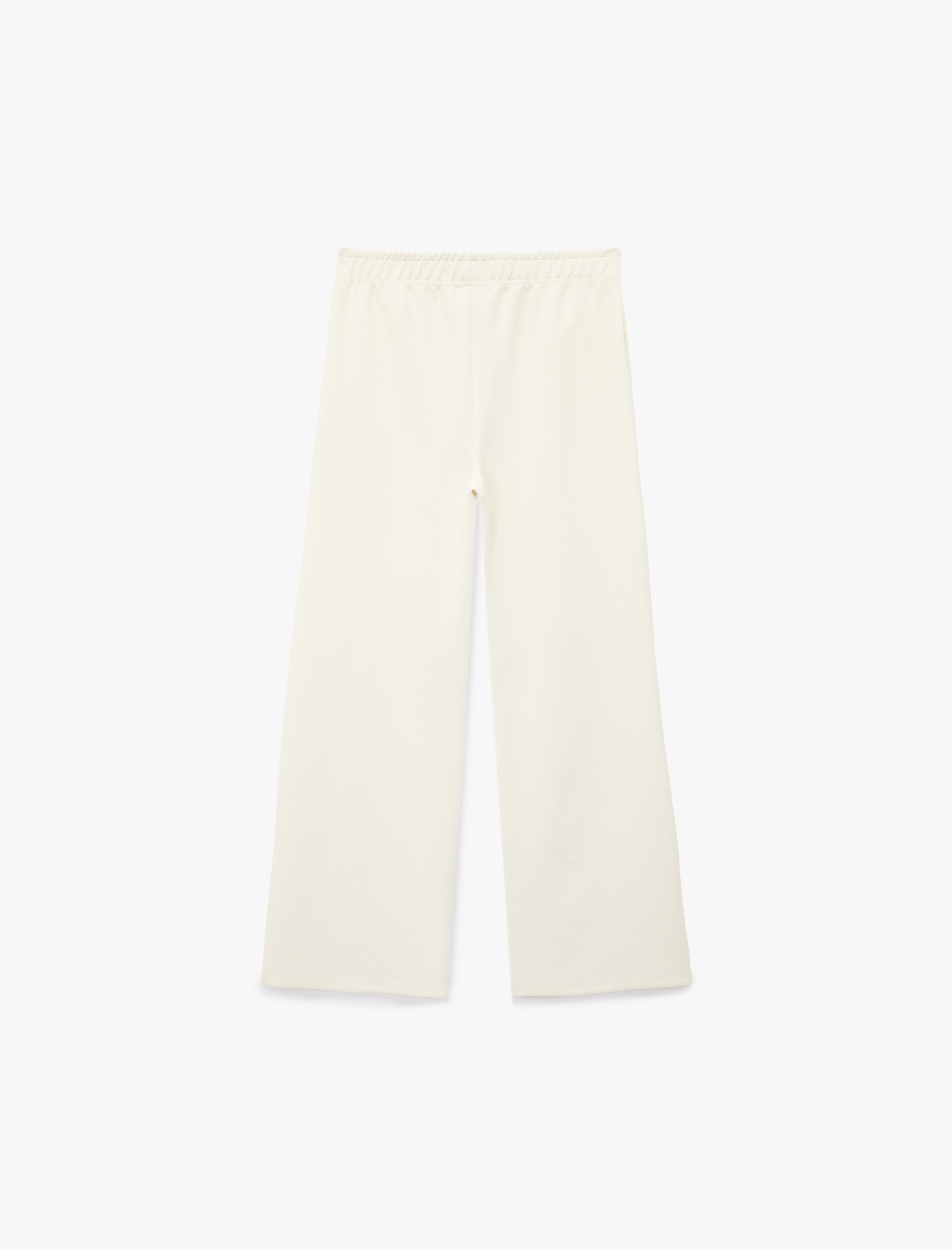  Kız Çocuk Modal Karışımlı Beli Lastikli Basic Geniş Paça Pantolon