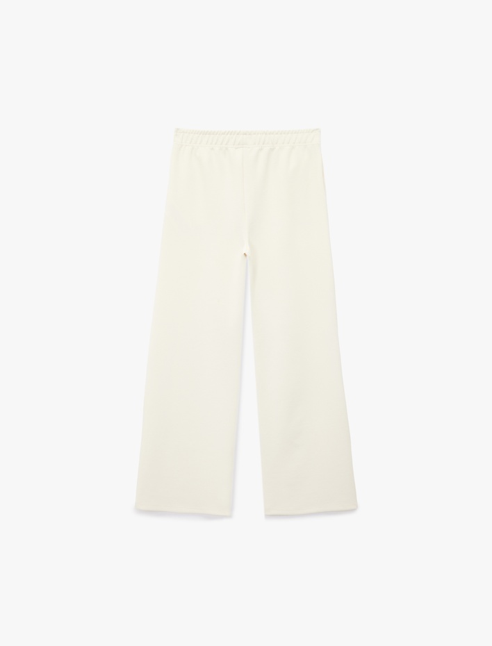 Kız Çocuk Modal Karışımlı Beli Lastikli Basic Geniş Paça Pantolon