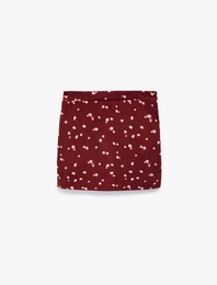 Beli Lastikli Çiçekli Şort Etek