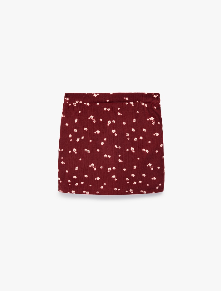 Kız Bebek Beli Lastikli Çiçekli Şort Etek