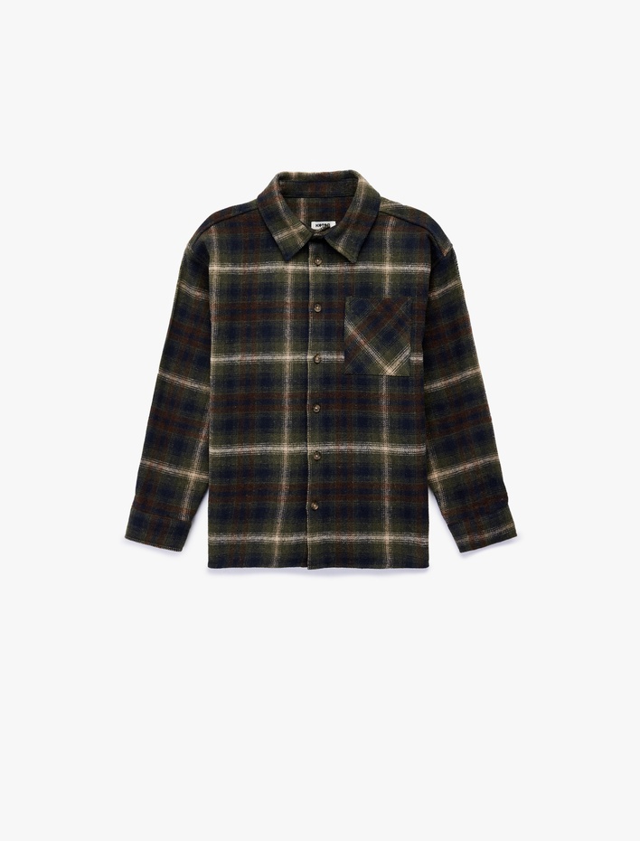 Erkek Çocuk Ekose Desenli Uzun Kollu Oduncu Gömlek