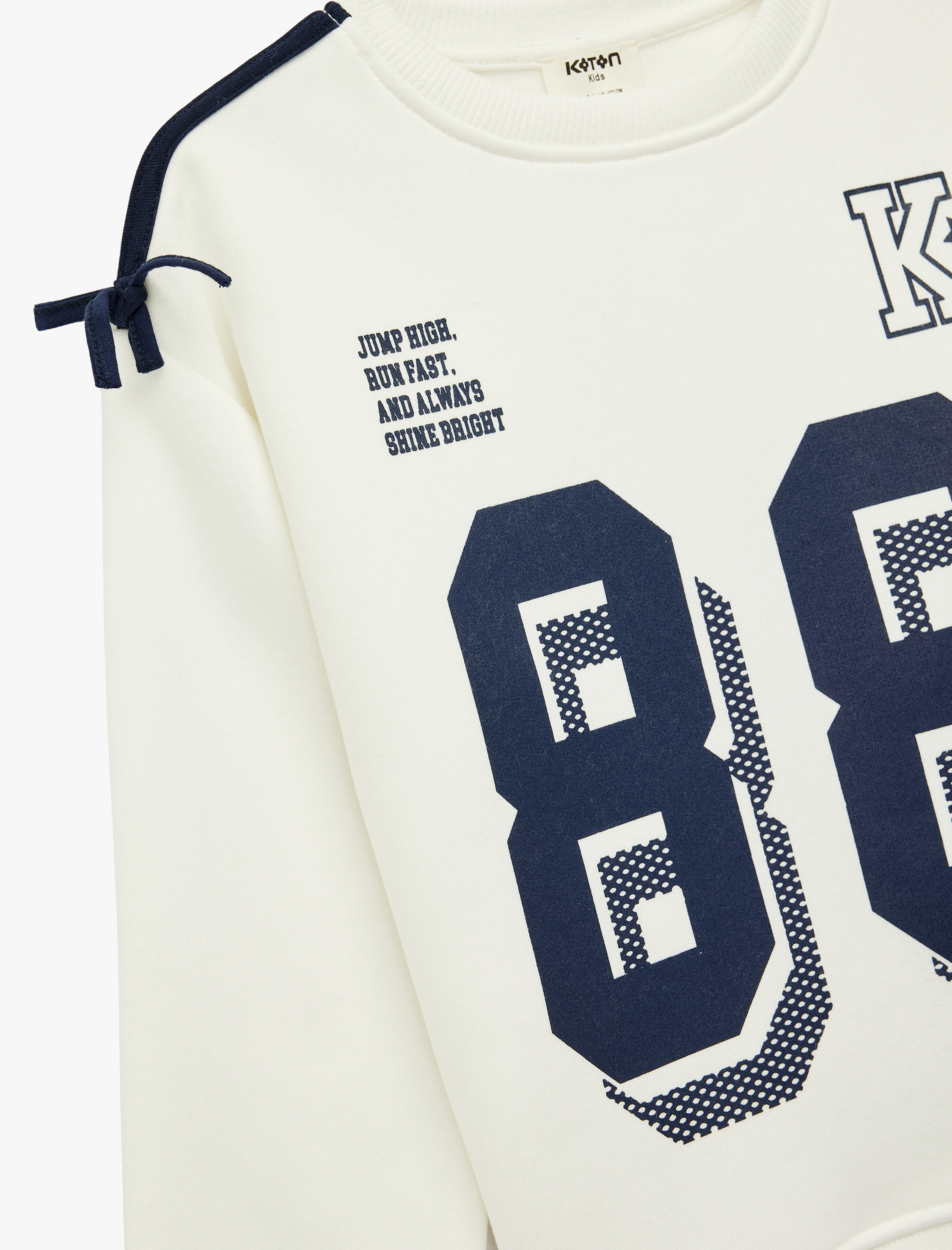  Kız Çocuk Uzun Kollu Bisiklet Yaka Baskılı Oversize Sweatshirt