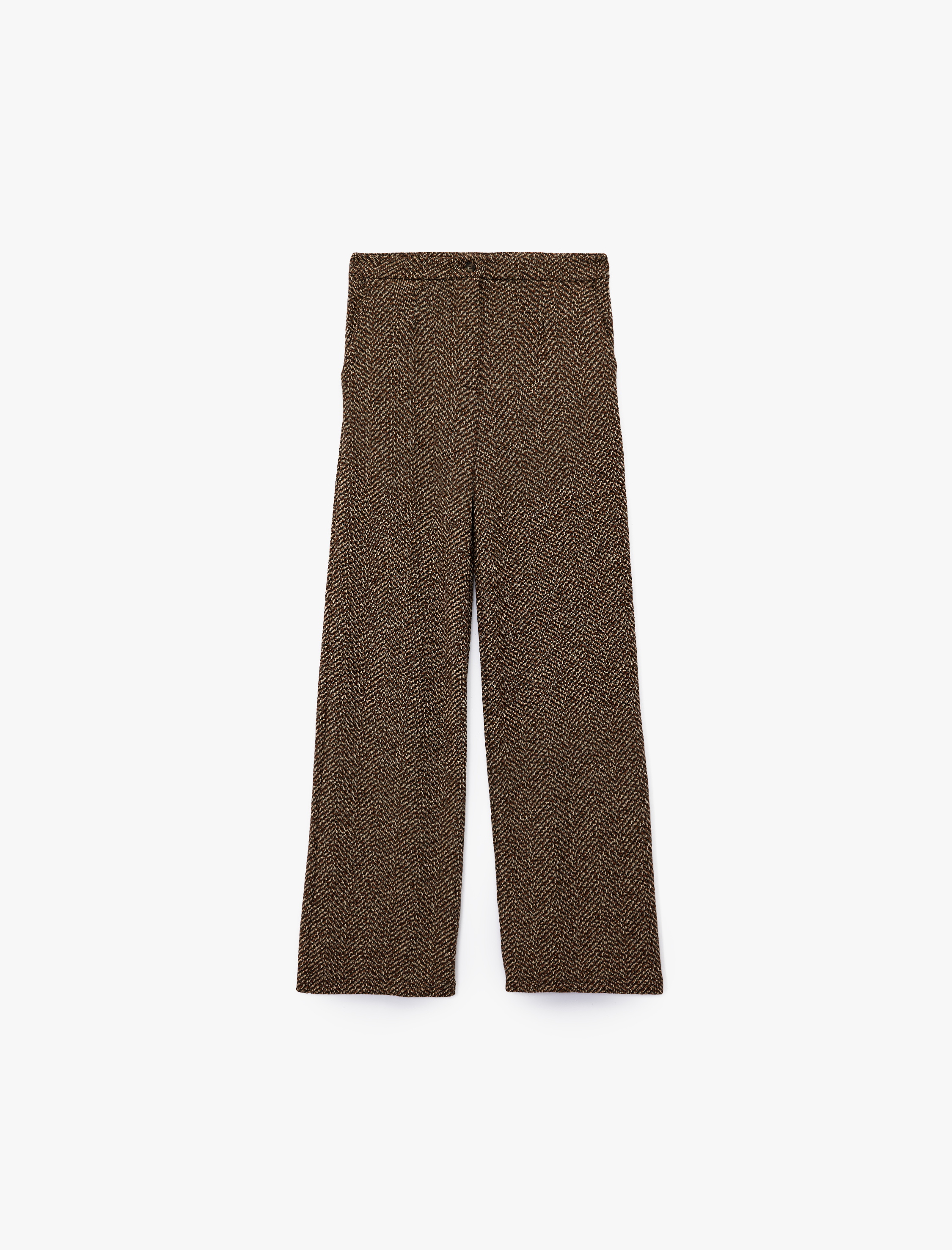  Kız Çocuk Viskon Karışımlı Beli Lastikli Cepli Desenli Pantolon