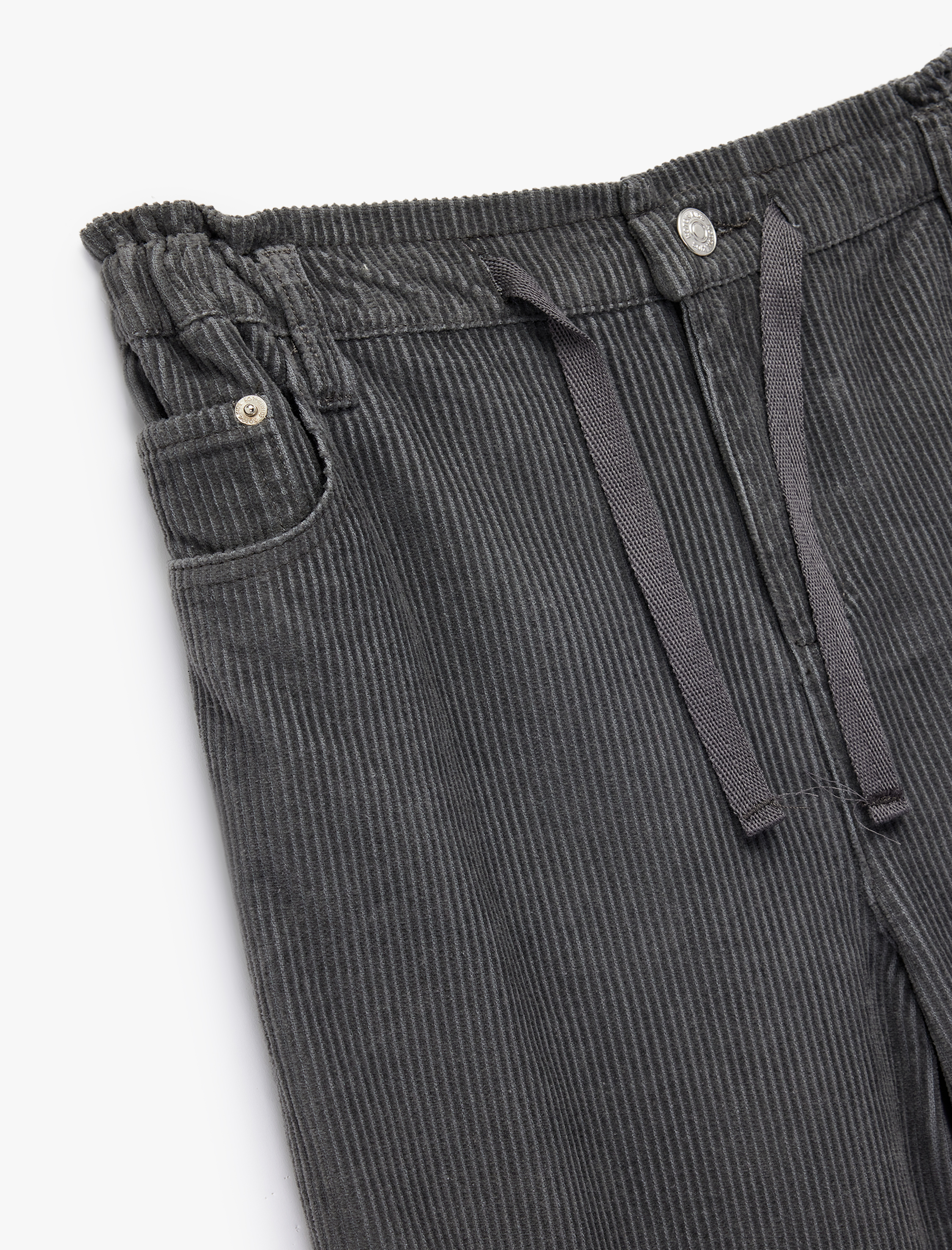  Kız Çocuk Pamuklu Yüksek Bel Bağcıklı Geniş Paça Pantolon