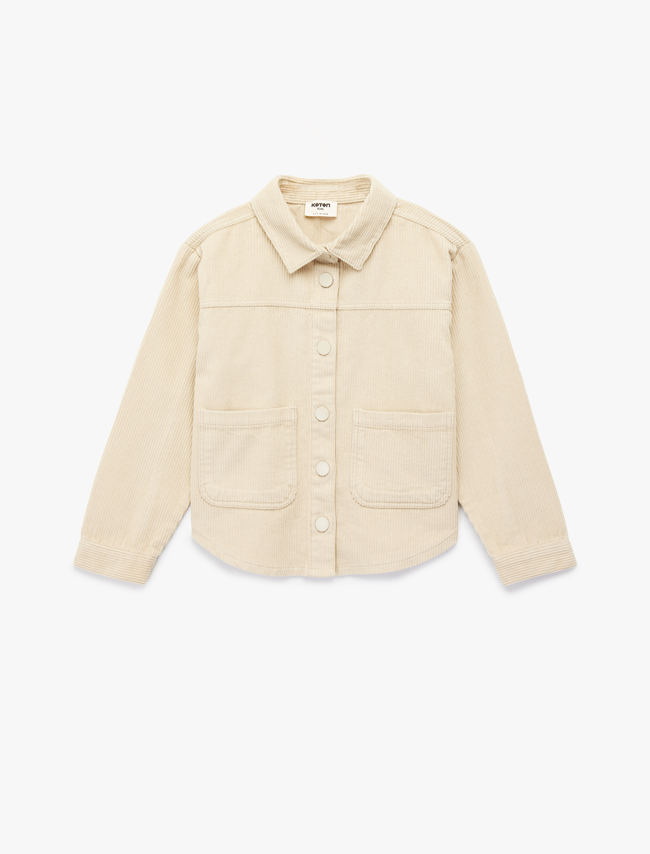  Kız Çocuk Pamuklu Uzun Kollu Oversize Kadife Gömlek