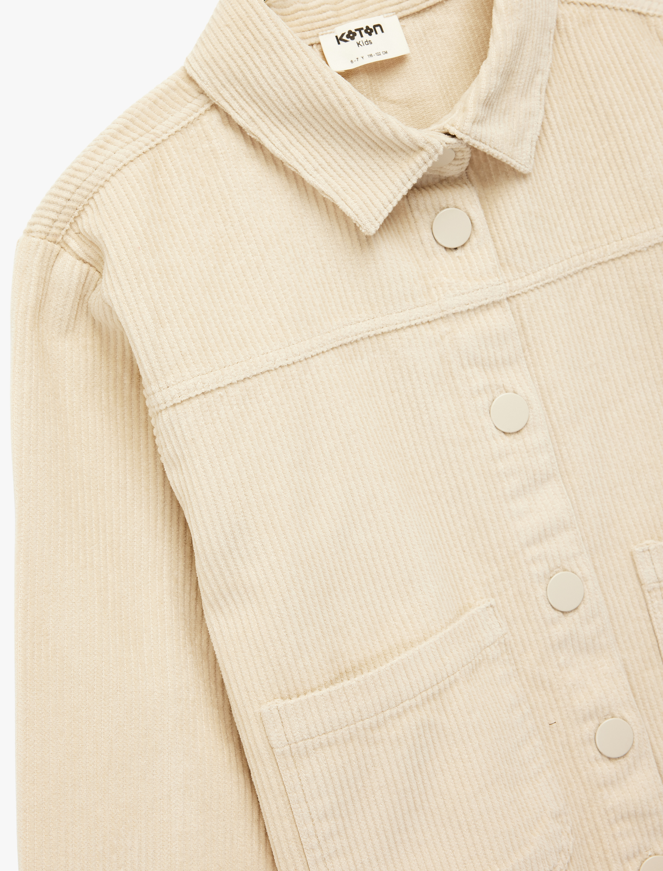  Kız Çocuk Pamuklu Uzun Kollu Oversize Kadife Gömlek