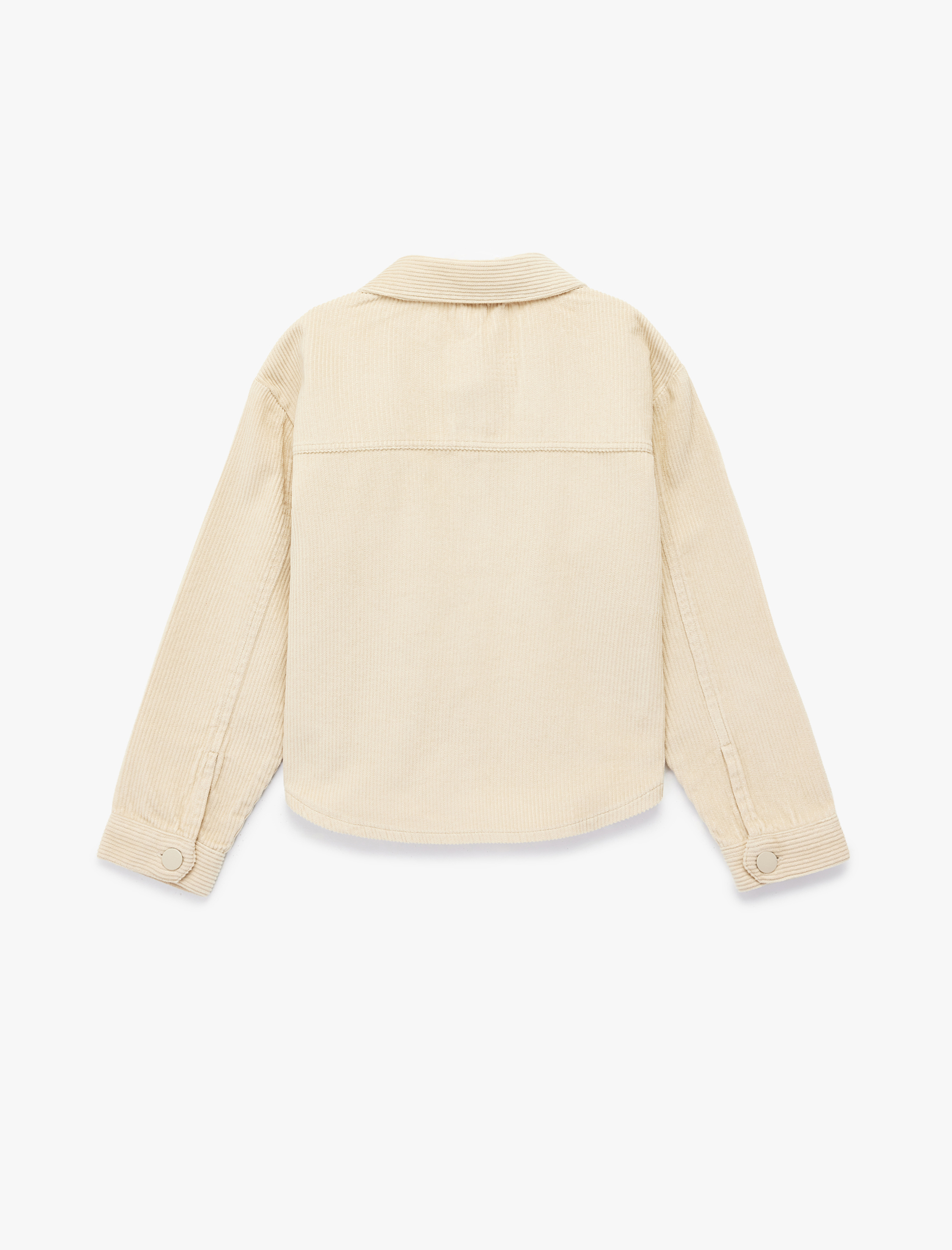  Kız Çocuk Pamuklu Uzun Kollu Oversize Kadife Gömlek