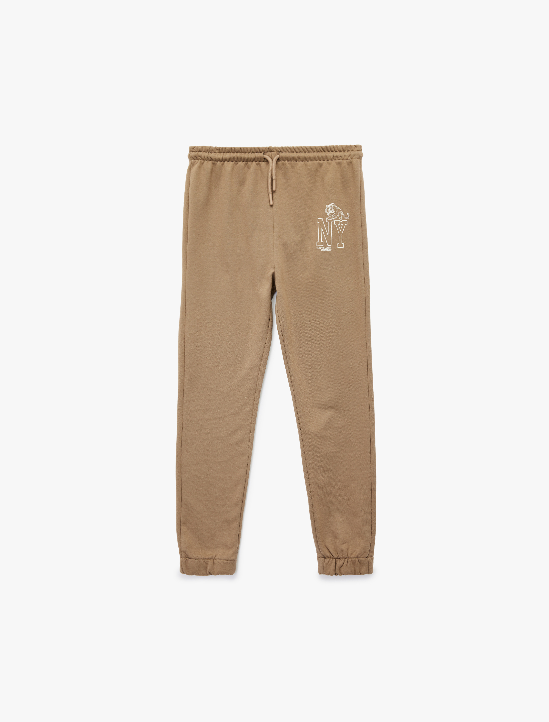  Erkek Çocuk Pamuklu Baskı Detaylı Şardonlu Jogger Eşofman Altı