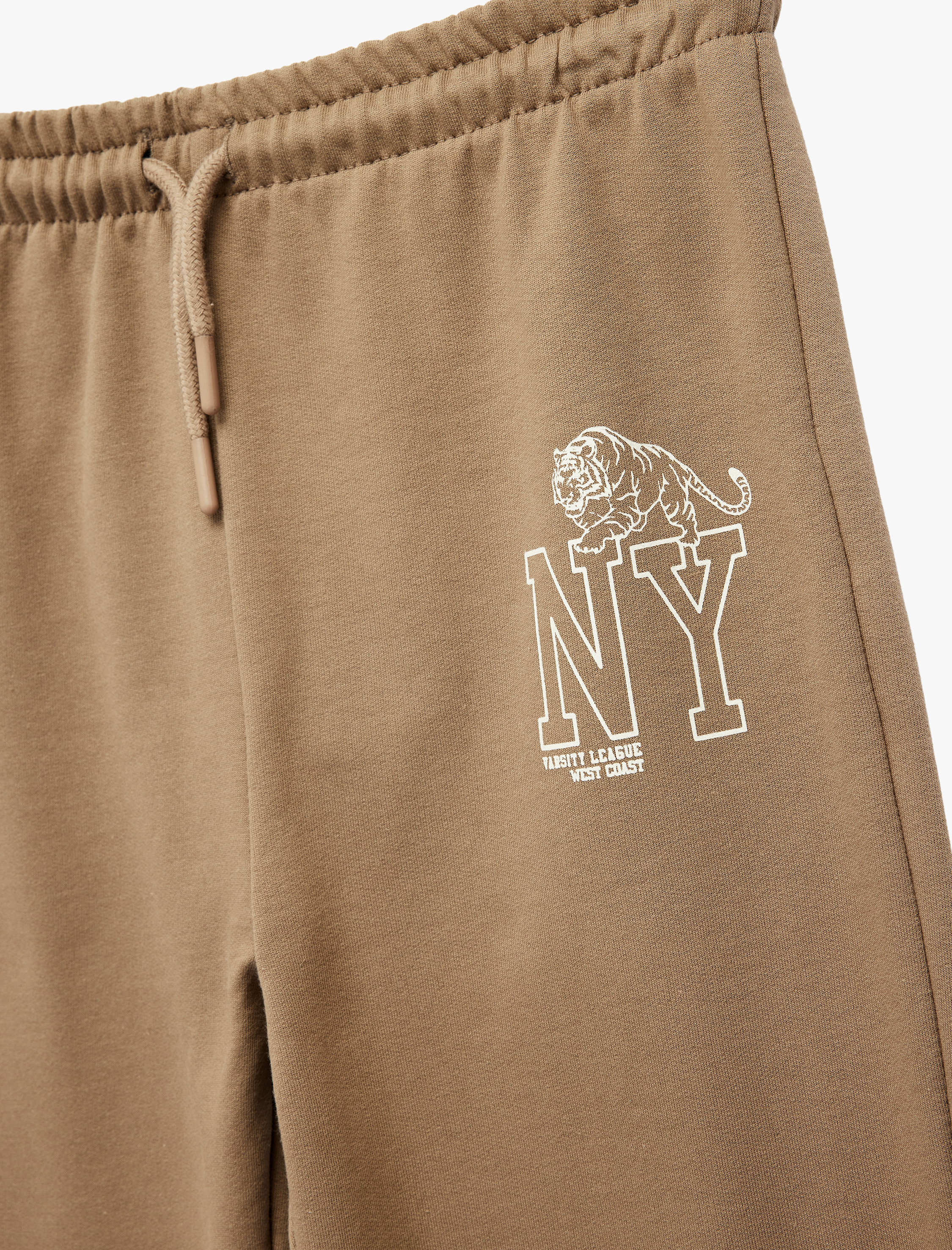  Erkek Çocuk Pamuklu Baskı Detaylı Şardonlu Jogger Eşofman Altı