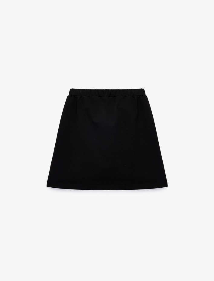 Kız Çocuk Taş Detaylı Viskon Karışımlı Diz Üstü Etek