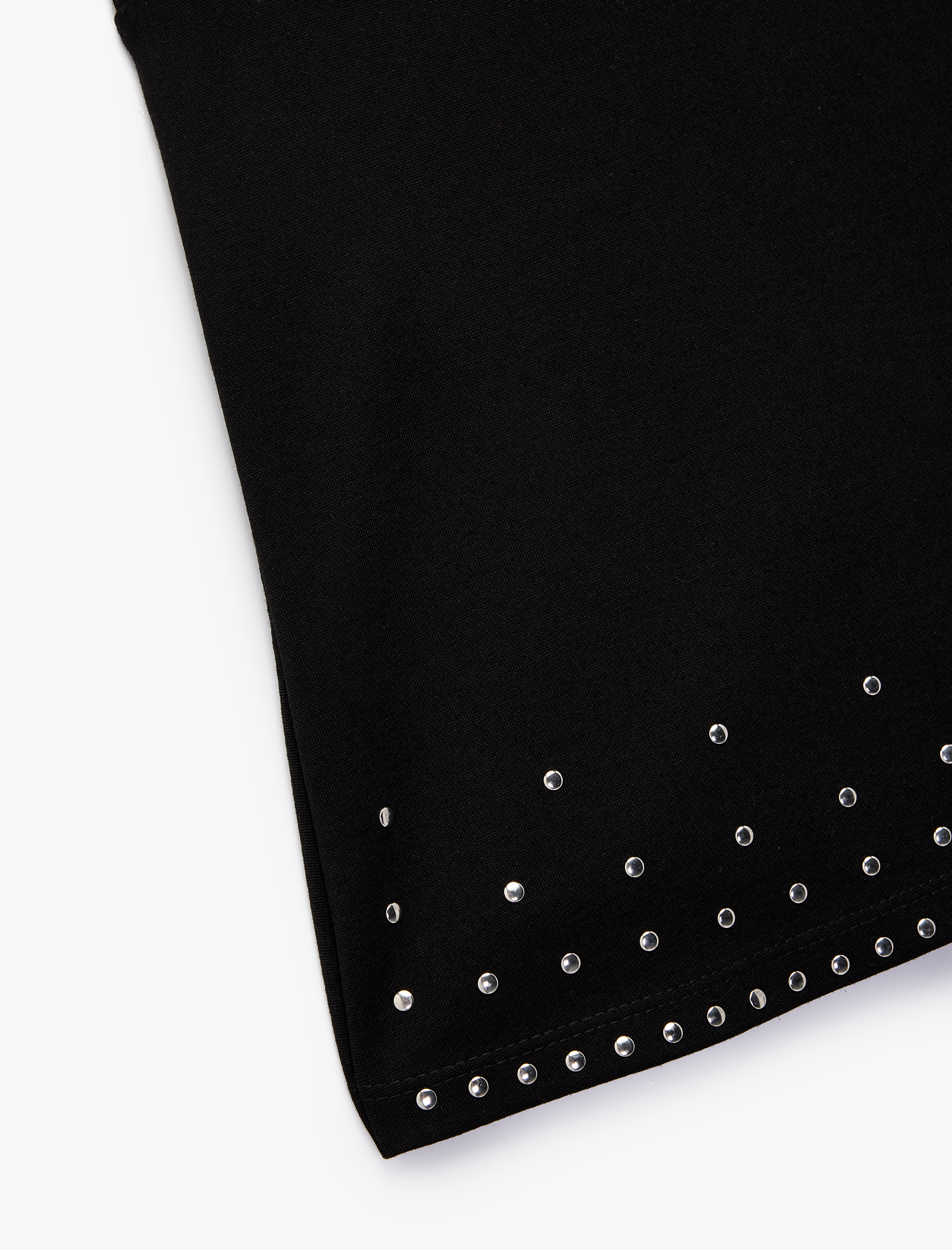  Kız Çocuk Taş Detaylı Viskon Karışımlı Diz Üstü Etek